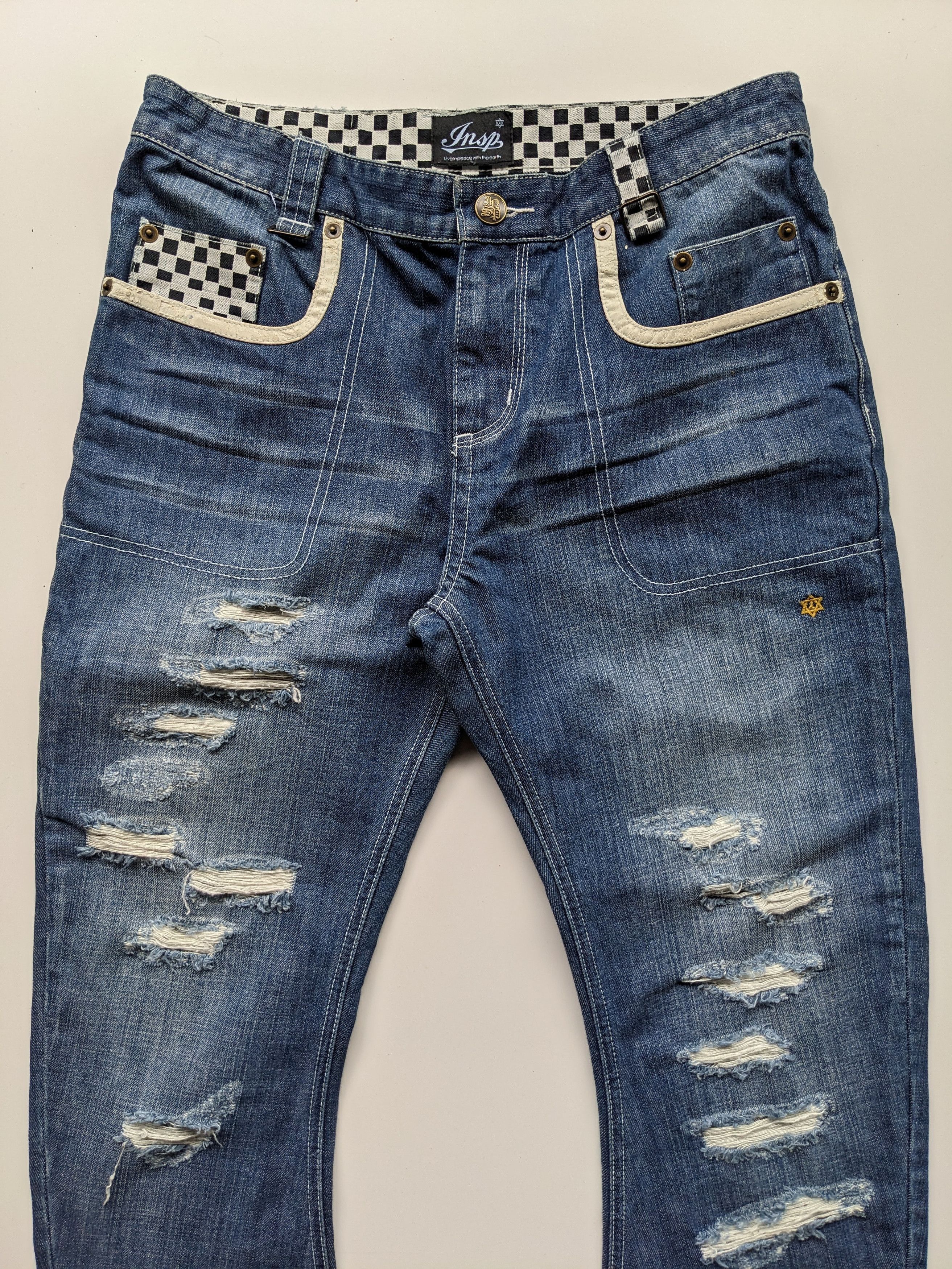 If Six Was Nine × Japanese Brand × Jean Insp curve distressed jeans Size US 33 - 4 Thumbnail