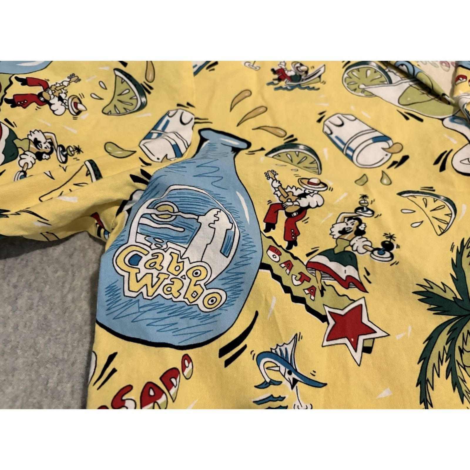 Vintage VINTAGE Malihini Hawaii Button-Up Shirt Cabo Mexico Size Large Men Short Sleeve Yellow Hawaiian Cotton 24" Pit to Pit 27.5" Length Mens Size US L / EU 52-54 / 3 - 3 Thumbnail