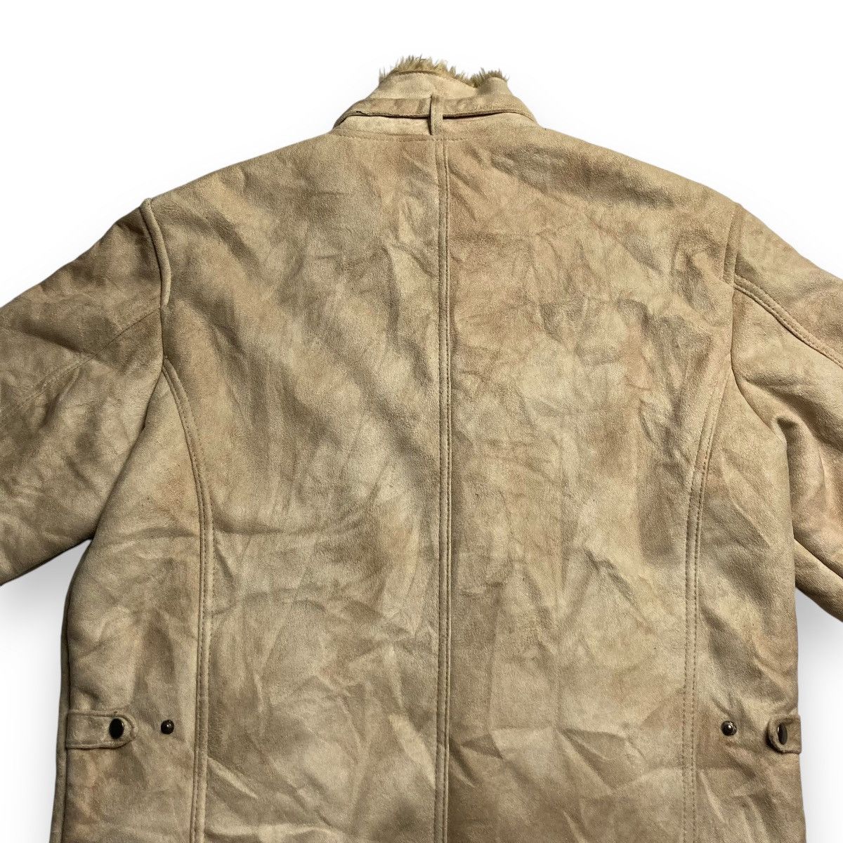 Le Grande Bleu (L.G.B.) 🇯🇵 MALE & CO SUEDE LEATHER LINED FAUX FUR JACKET Size US XL / EU 56 / 4 - 10 Thumbnail