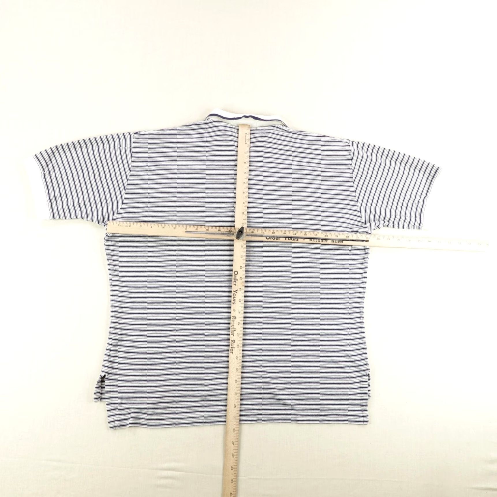Polo Ralph Lauren VINTAGE Ralph Lauren Polo Shirt Mens Large Short Sleeve Golf Stripes 100% Cotton Blue White Size US L / EU 52-54 / 3 - 4 Thumbnail