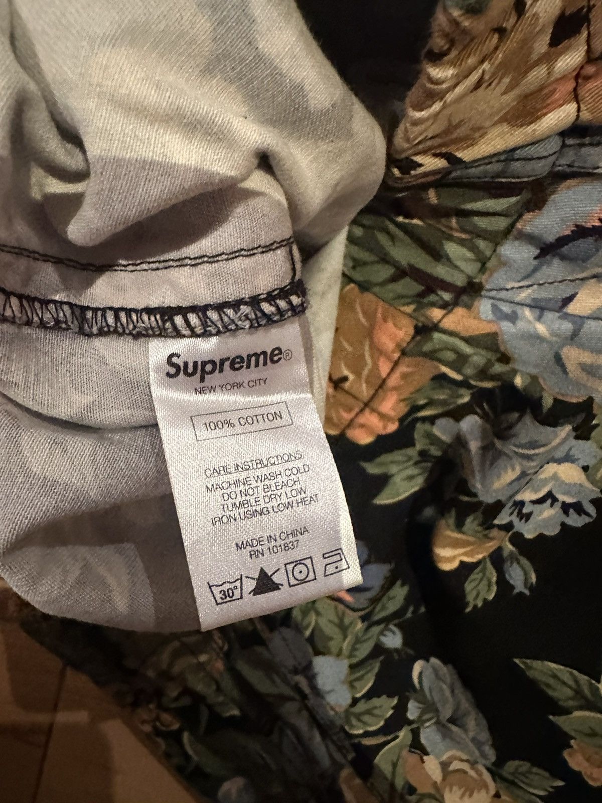 Supreme FW14 Black Floral Flower Pants Large Size US 34 / EU 50 - 6 Thumbnail