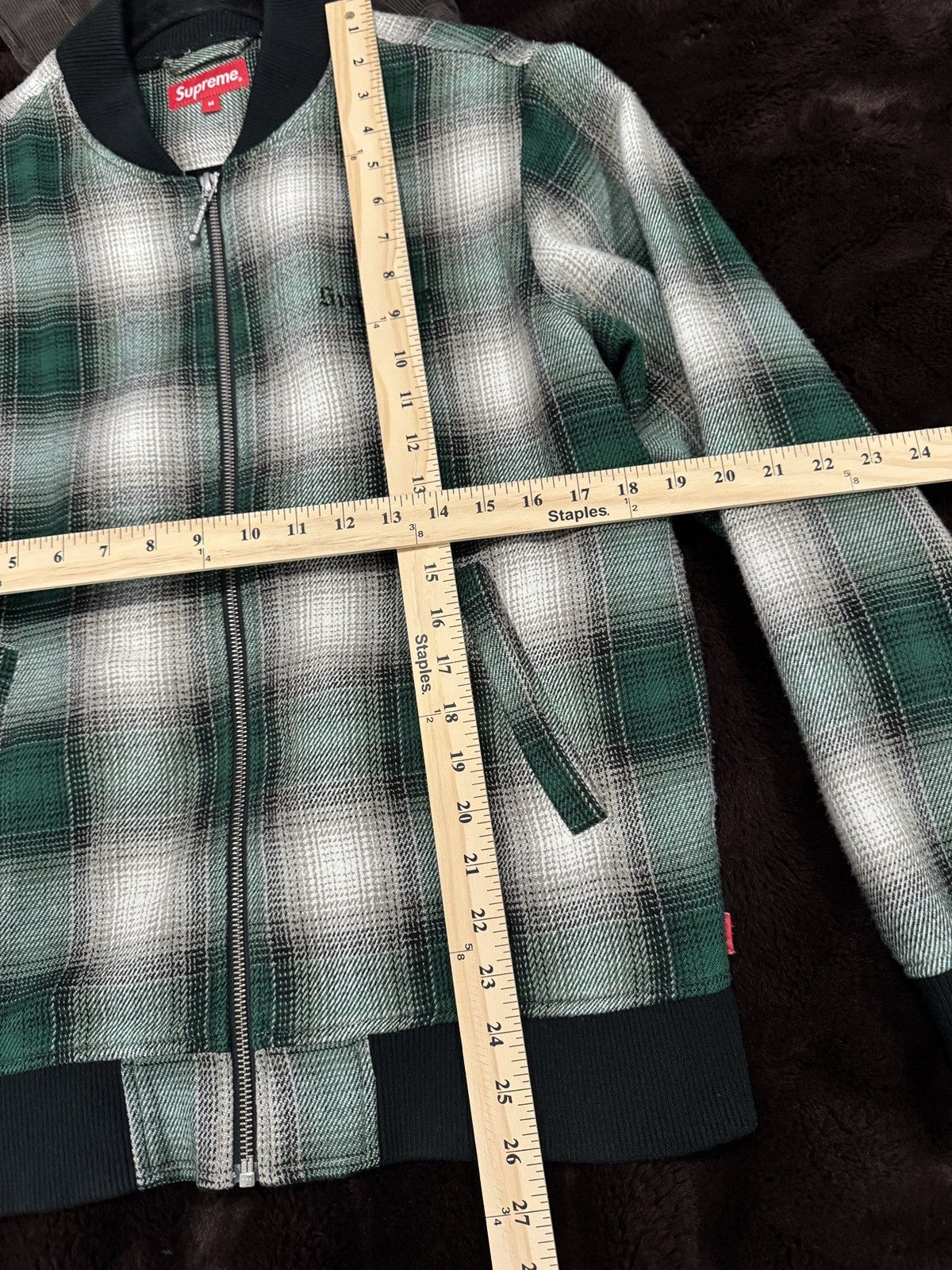Supreme Green Shadow Plaid Bomber Size US M / EU 48-50 / 2 - 5 Thumbnail