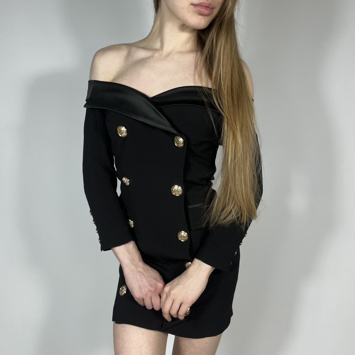 Balmain Balmain Doublure Lining Off The Shoulder Dress Luxury Style Size M / US 6-8 / IT 42-44 - 4 Thumbnail