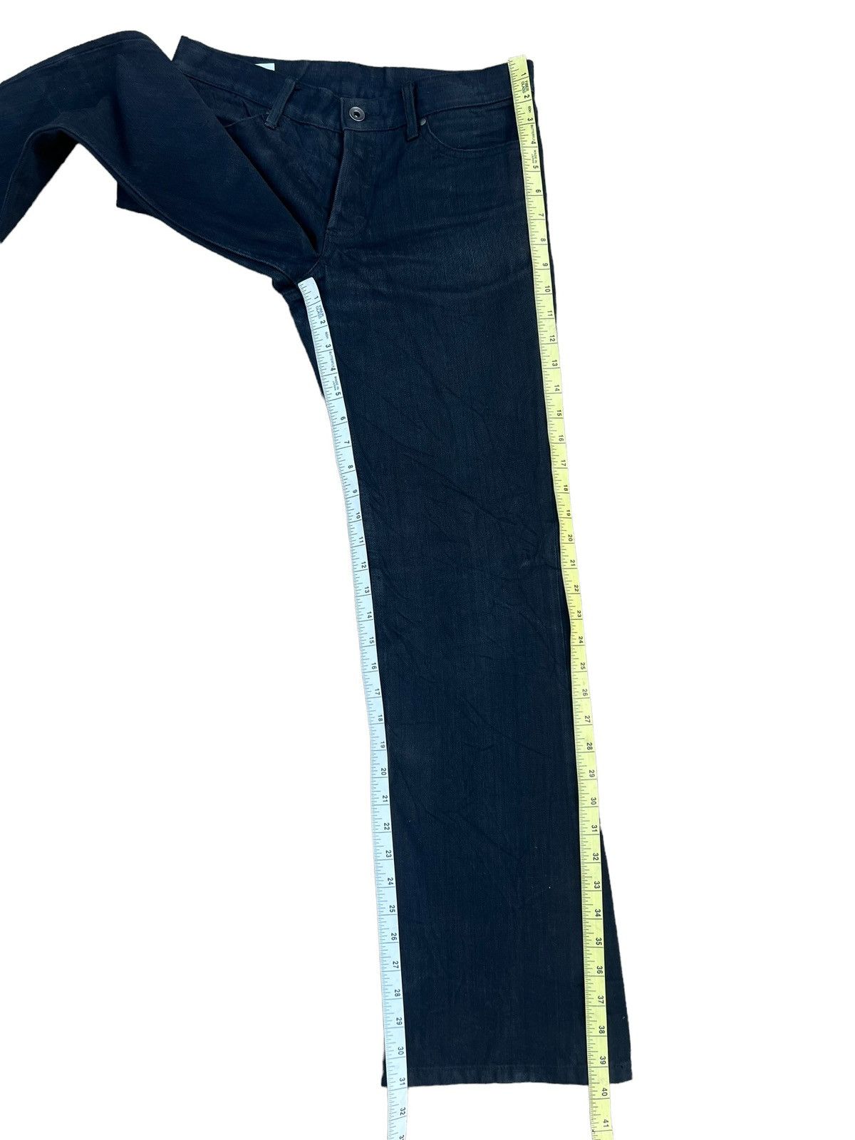 Shellac Shellac Japan Waxed Black Denim Bootcut Jeans Size US 29 - 5 Thumbnail