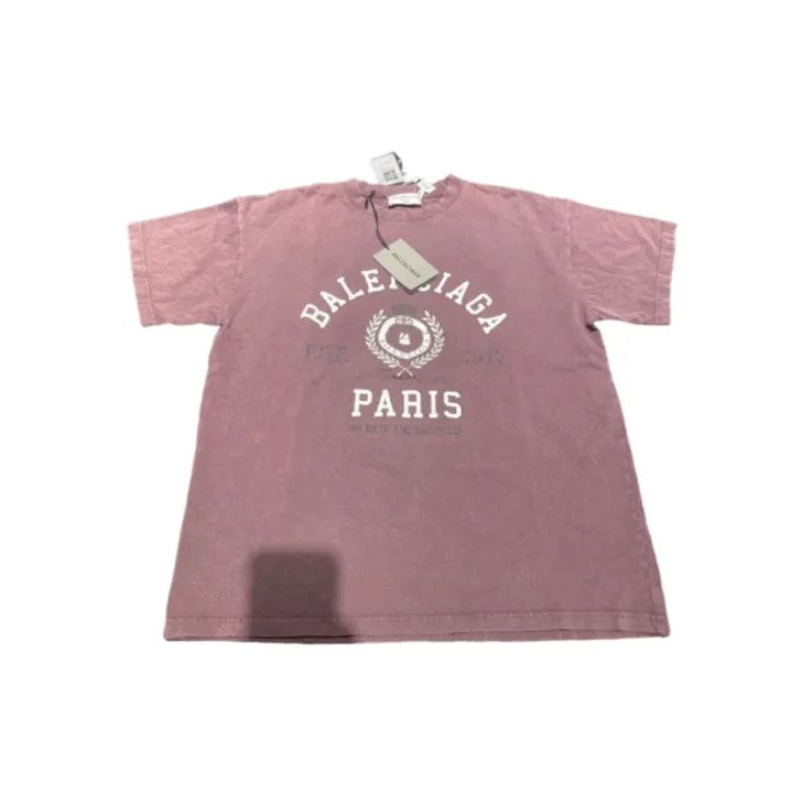 Balenciaga Balenciaga Logo Short Sleeve T-Shirt in Purple Size US XXS / EU 40 - 1 Thumbnail