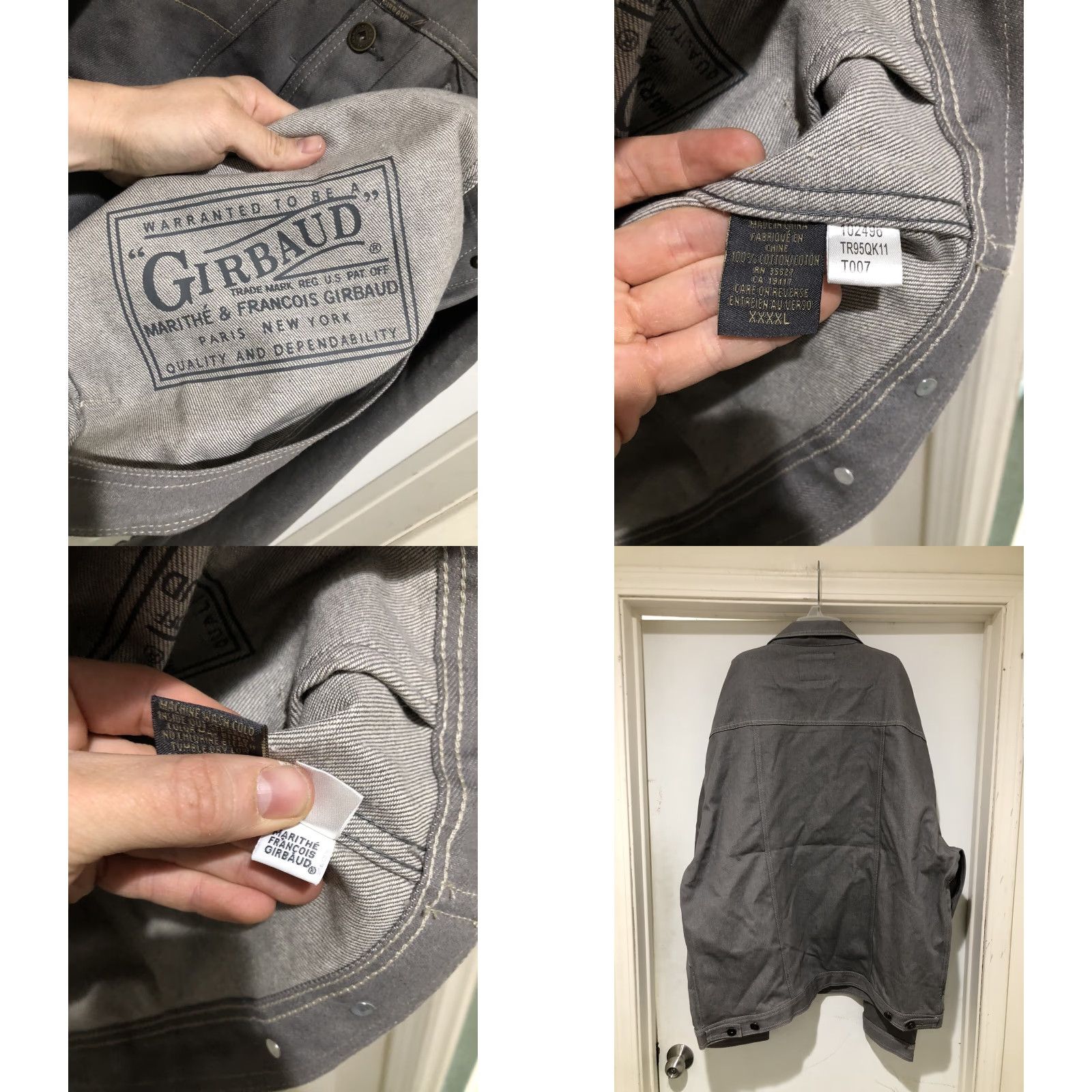 Denime VINTAGE 2000s Marithe Francois Girbaud X Front Raw Gray Denim Jean Jacket 4XL Size US 39 - 8 Thumbnail