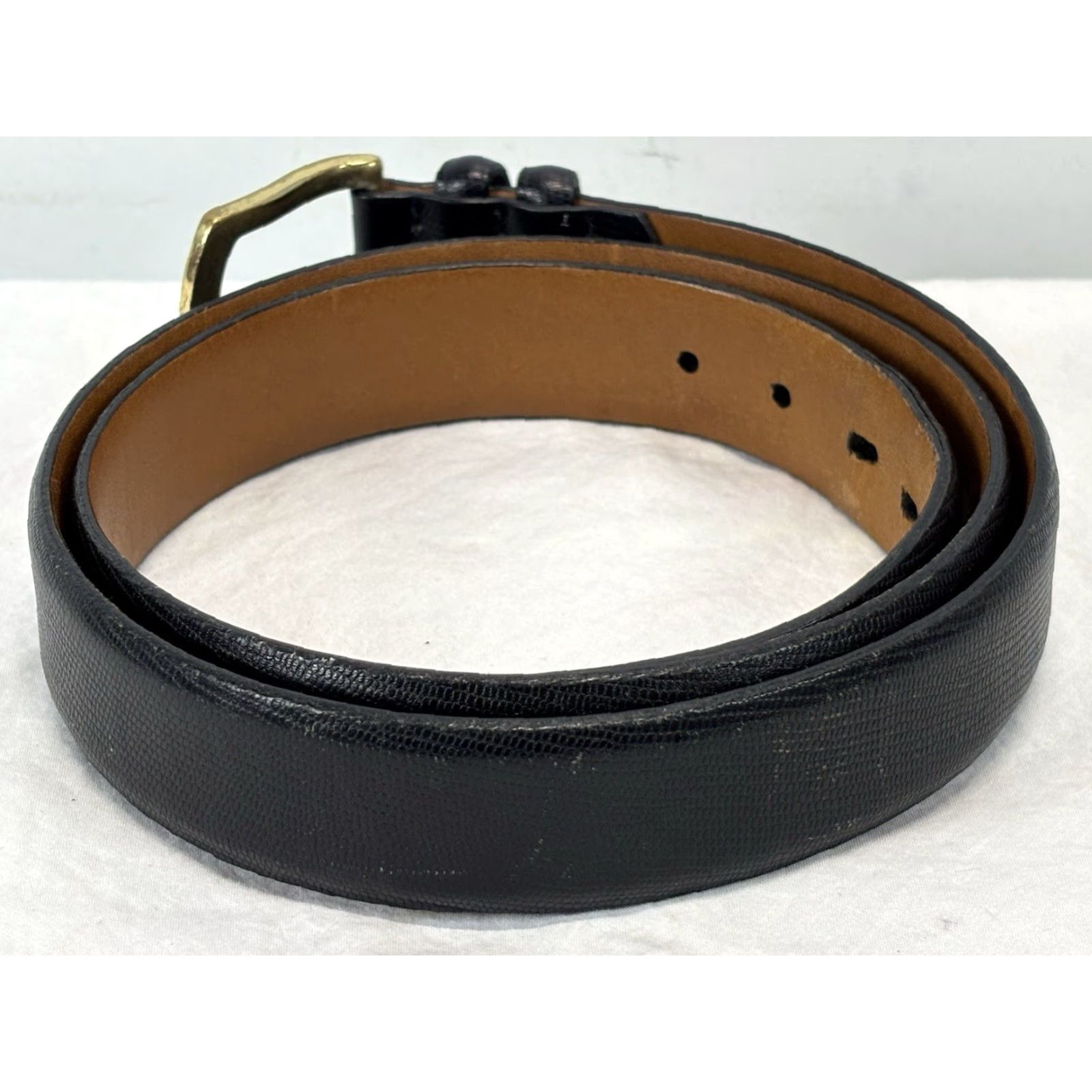 Vintage VINTAGE Trafalgar Belt Leather Black 38 Men USA Belt Leather Black 38 Trafalgar Mens Belt Size 38 - 3 Thumbnail