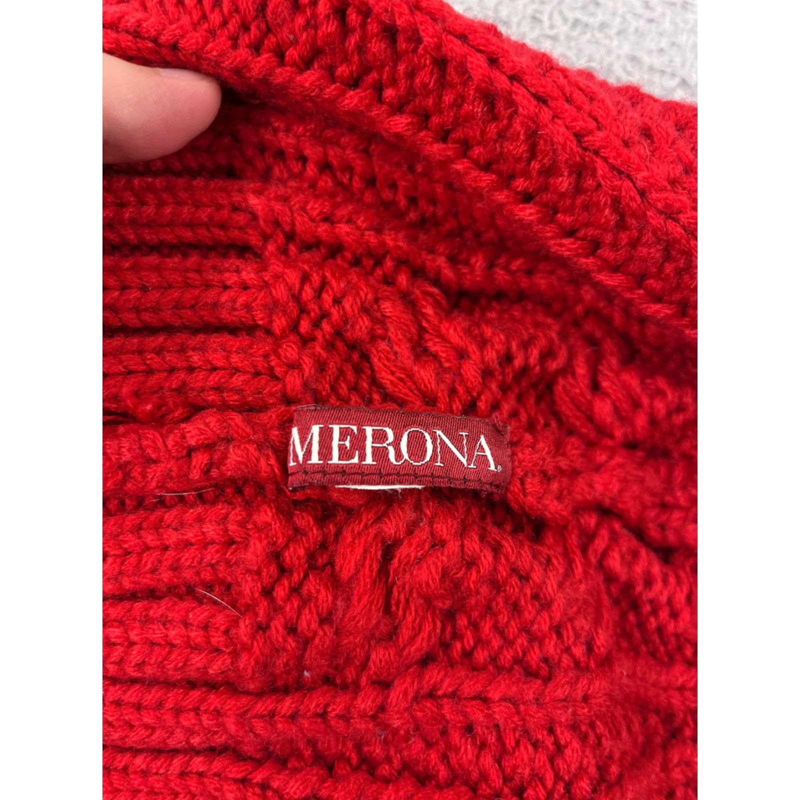 Merona Merona Beanie Merona Beanie Toque Womens One Size Red Cable Knit Acrylic Blend Winter Snow Ski Size ONE SIZE - 2 Thumbnail