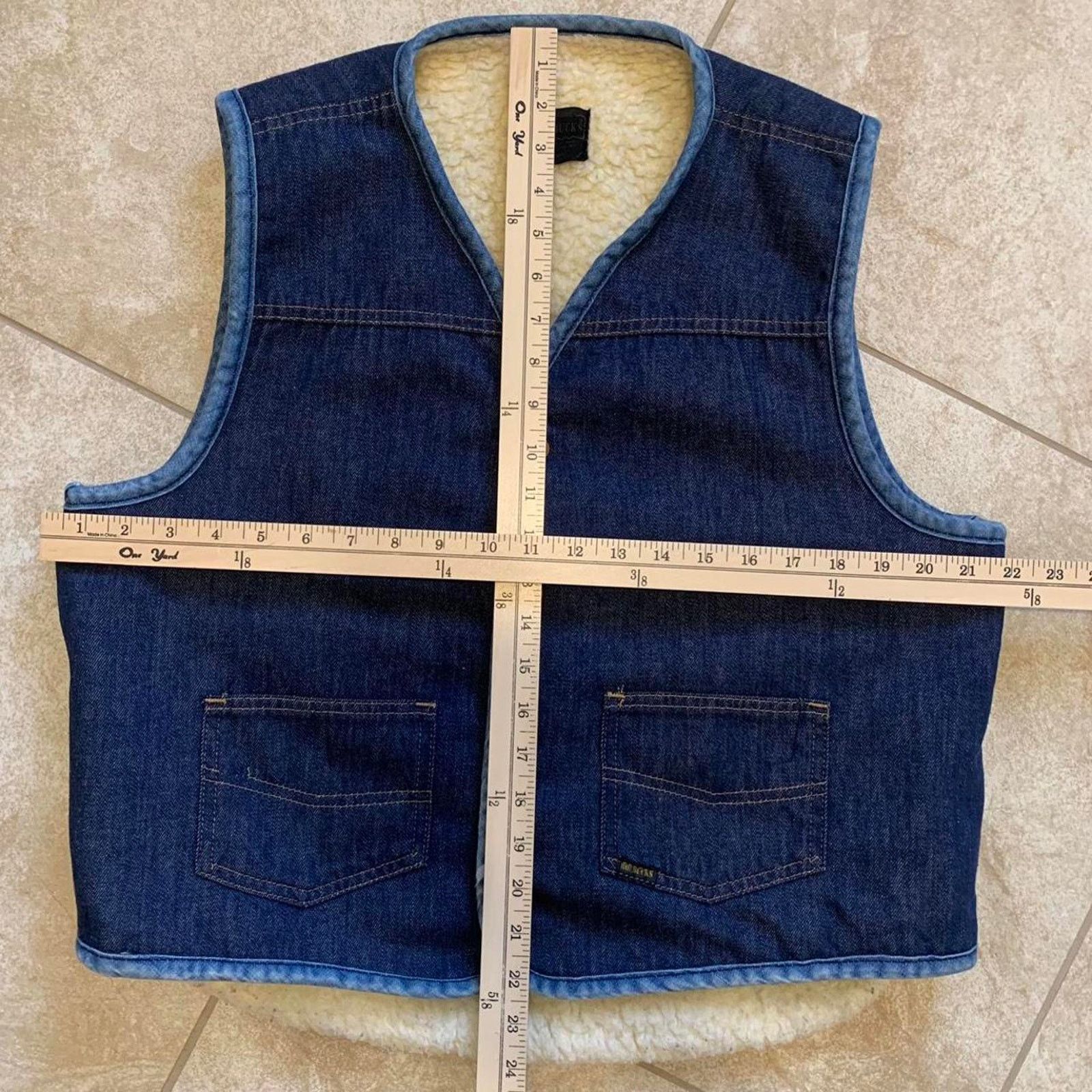 Sears Vintage 70s Sears Roebucks denim sherpa Lined West Vest Size US L / EU 52-54 / 3 - 6 Thumbnail