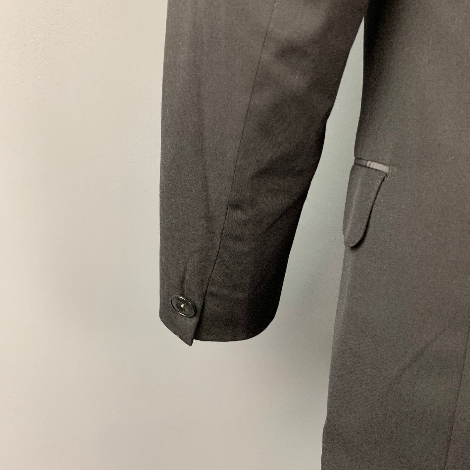 Jean Paul Gaultier 38 Black Wool Peak Lapel Double Breasted Suit Size 38R - 4 Thumbnail