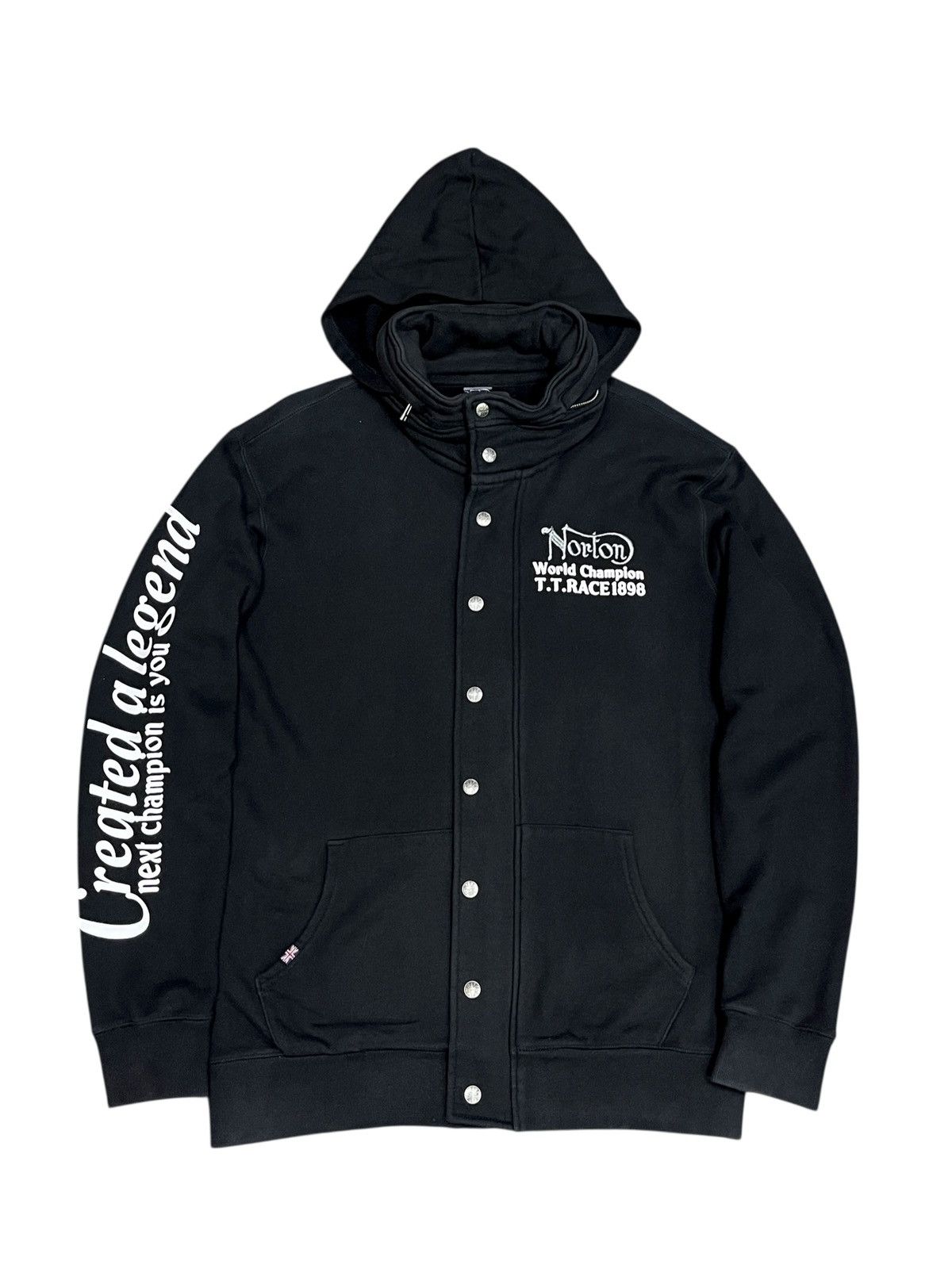 Norton 🔥Vintage NORTON Rocker Club Hoodie w/ Moto Punk Graphics Size US L / EU 52-54 / 3 - 2 Thumbnail