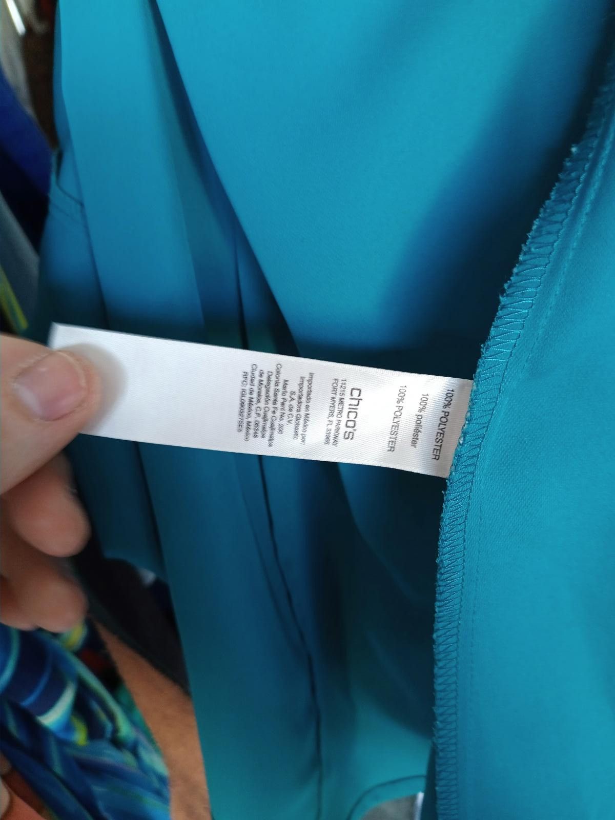 Chicos Chico's Teal Ruffled jacket - Size 1 Size ONE SIZE - 4 Thumbnail