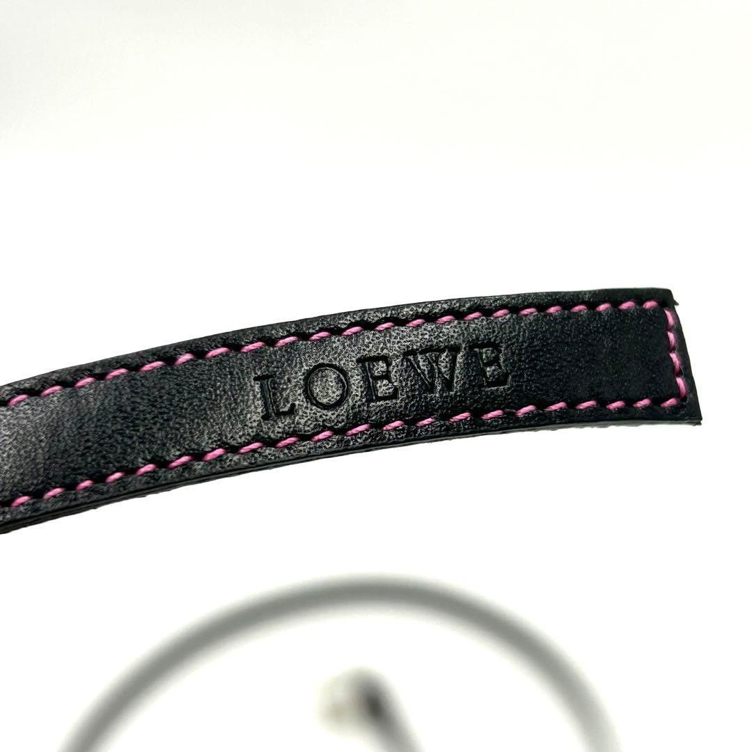 Loewe Loewe Slim Black Leather Belt with Pink Stitching Size ONE SIZE - 5 Thumbnail