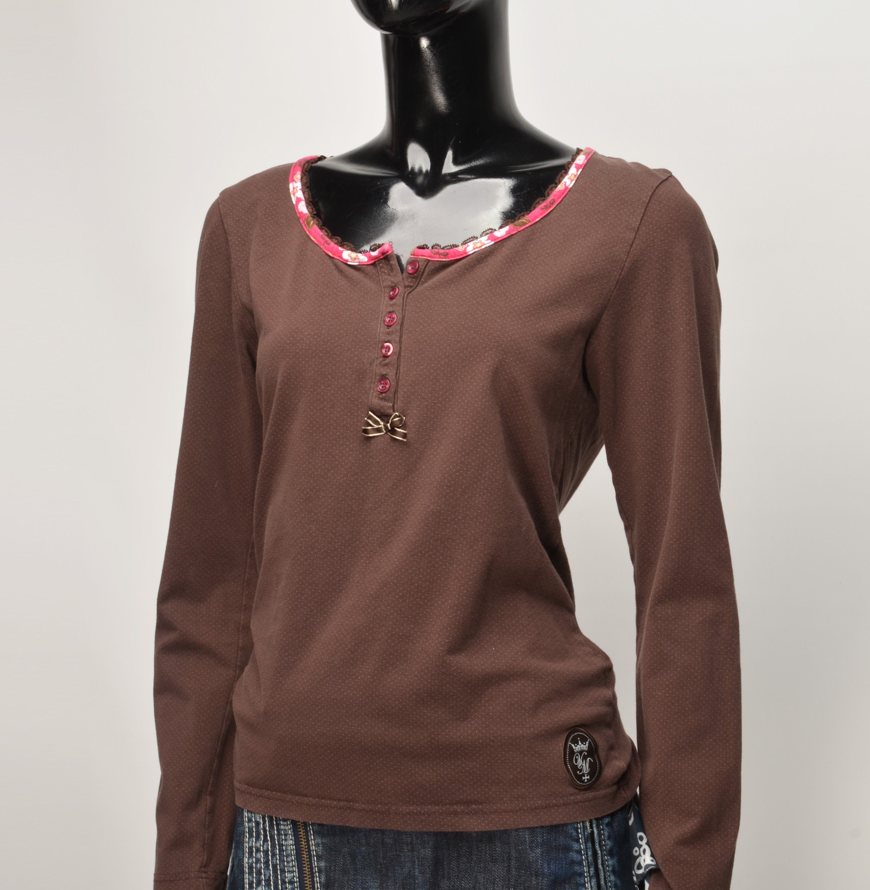 Vintage Vintage Vive Maria Baby Doll Y2K Long Sleeve Henley Top Size L / US 10 / IT 46 - 3 Thumbnail