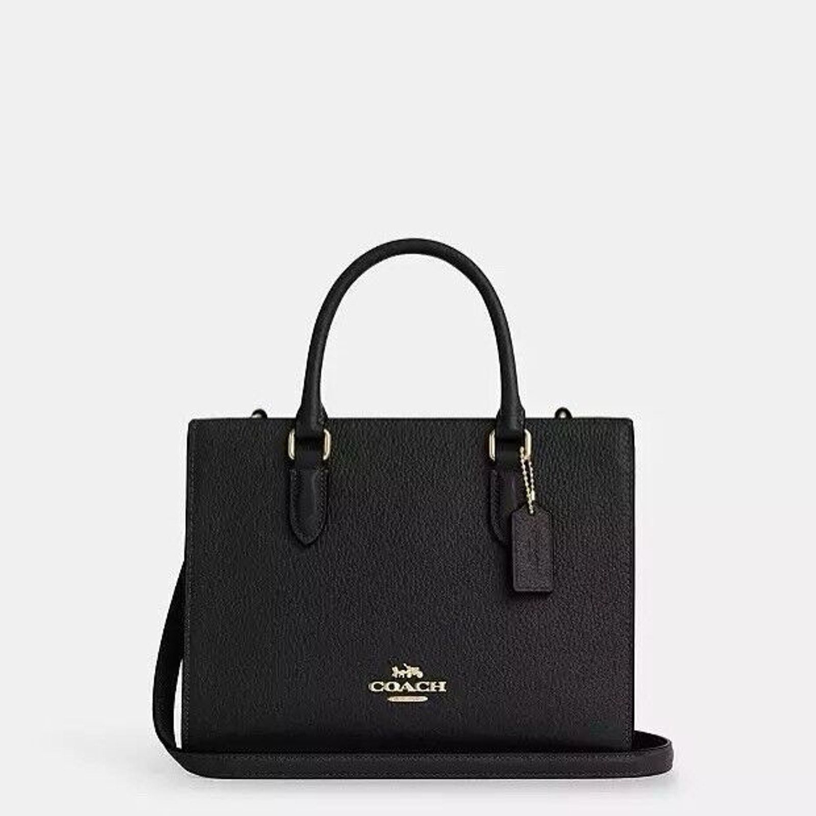 Coach NWT Coach Maggie Small Tote Bag CY668 Pebbled Leather Black Size ONE SIZE - 5 Thumbnail