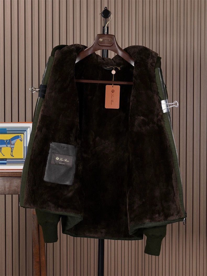 Ermenegildo Zegna Loro Piana Green Hooded Fur Jacket-2508 Size US XL / EU 56 / 4 - 3 Thumbnail