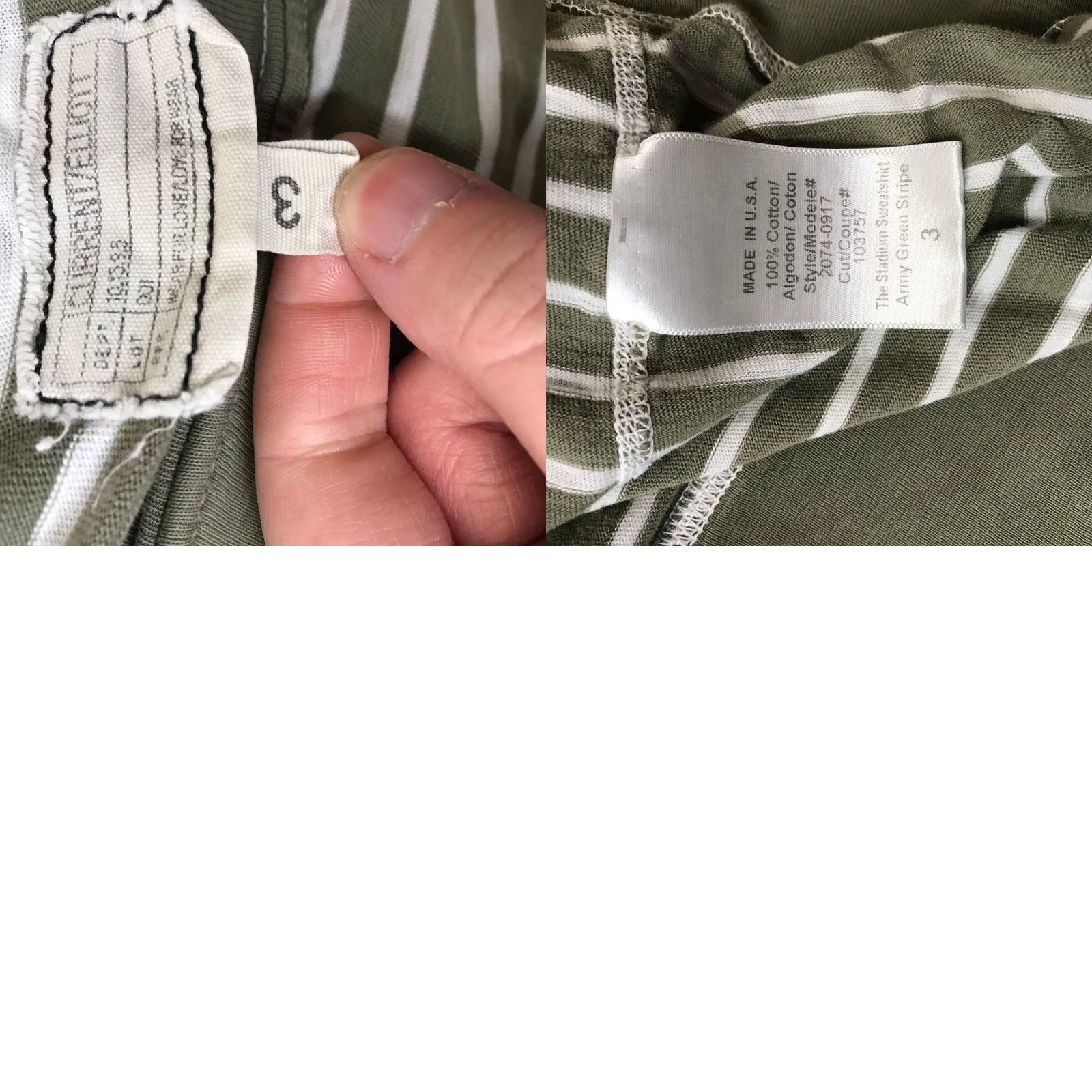 Vintage VINTAGE CURRENT/ELLIOTT Striped Long Sleeve Crew Neck Sweatshirt Green White Size 3 Size XS / US 0-2 / IT 36-38 - 8 Thumbnail