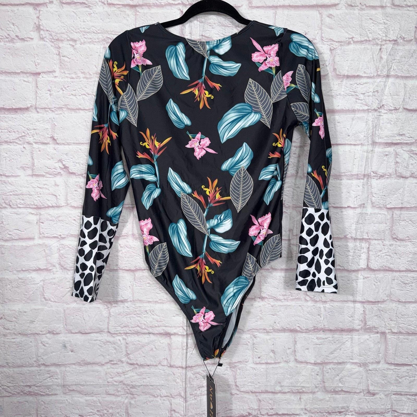 Other CPU AN XL Long Sleeve Floral Swimsuit NWT Size ONE SIZE - 3 Thumbnail