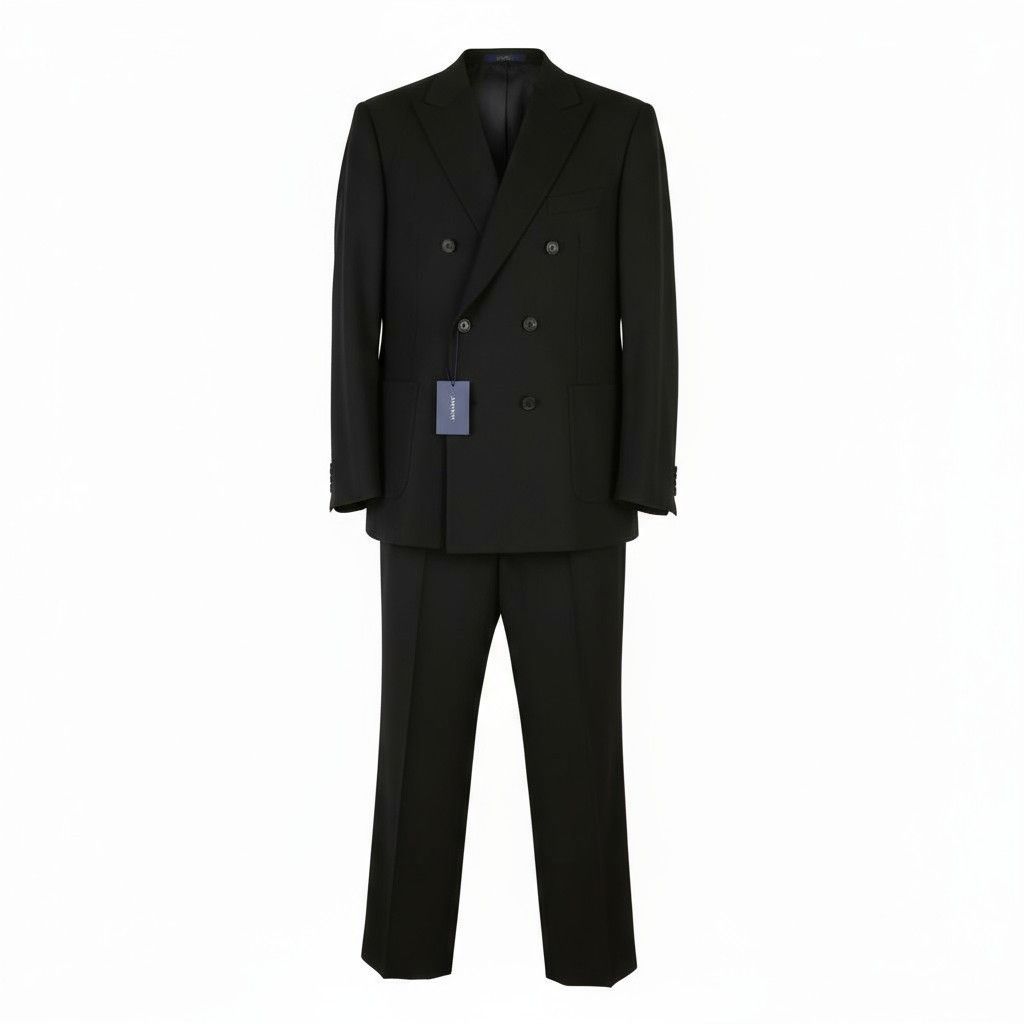 Gant DB SUMMER EU54 Black Wool Double-Breasted Suit 87330 Size 44R - 1 Thumbnail