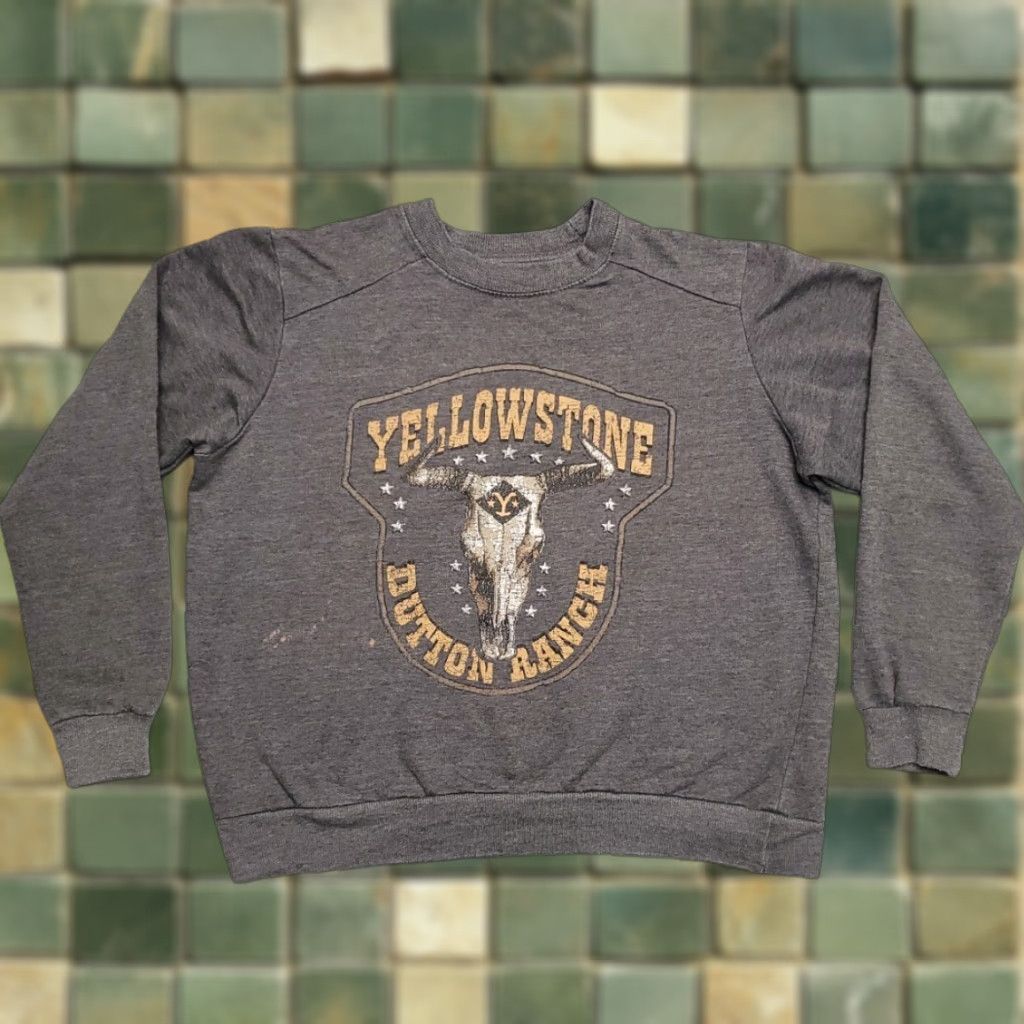 Vintage VINTAGE Yellowstone Dutton Ranch Sweatshirt Womens Small Gray Crewneck Pullover Fleece Size S / US 4 / IT 40 - 1 Thumbnail