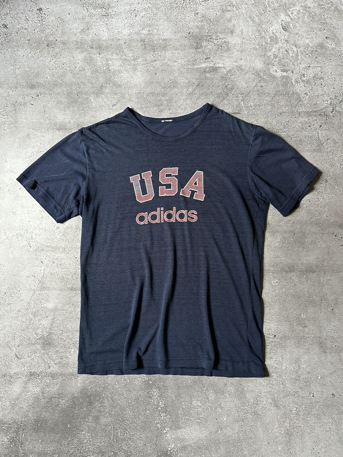 Adidas × Vintage Vintage 80s Adidas USA T-Shirt Size US XL / EU 56 / 4 - 2 Thumbnail