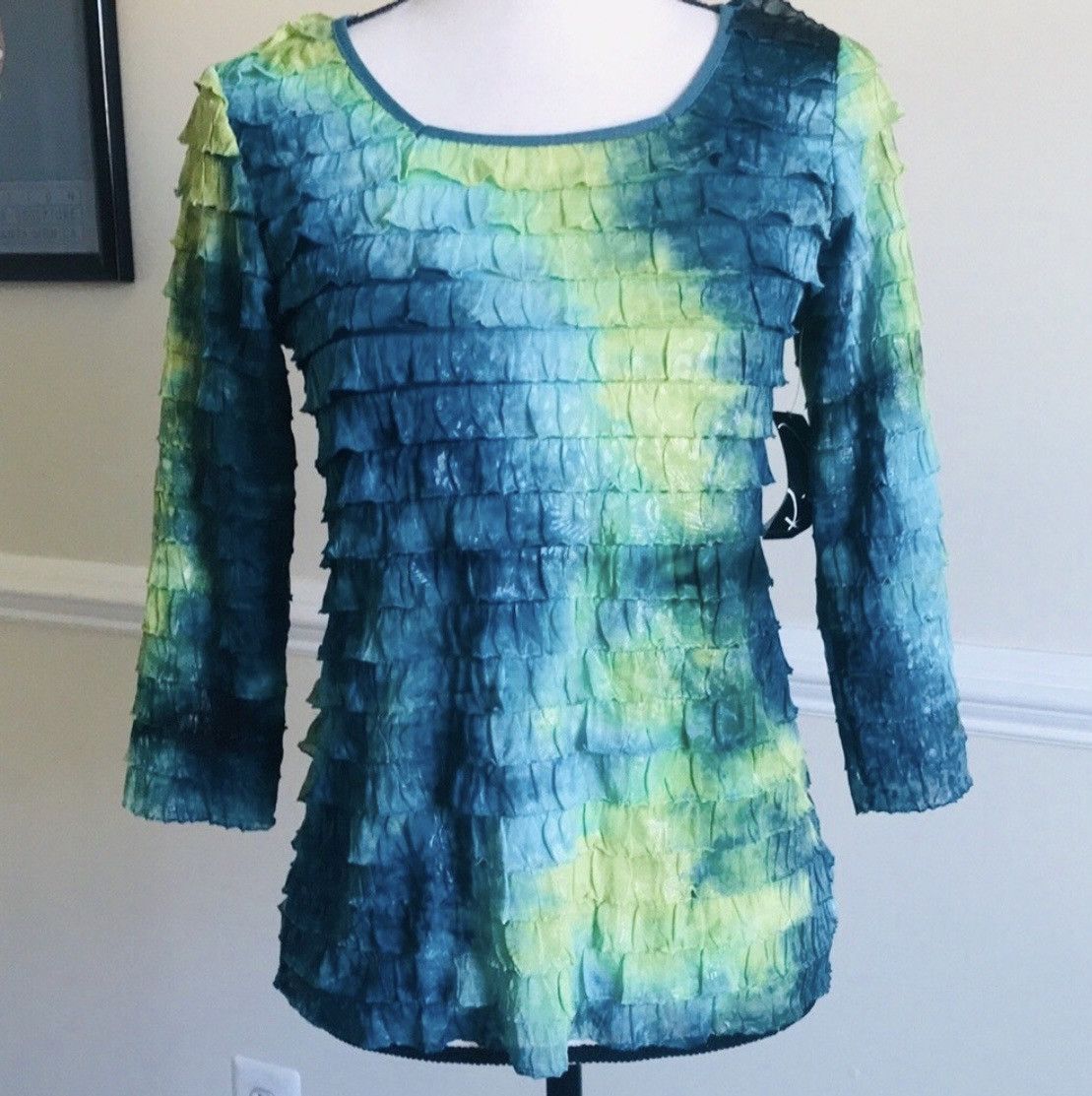 Other KIM ROGERS RUFFLED LAYERED BLOUSE TOP SZ S Size S / US 4 / IT 40 - 1 Thumbnail