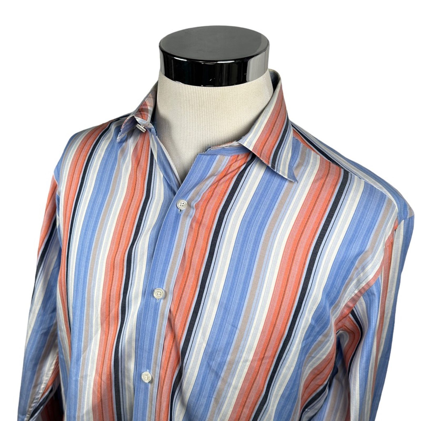 Tailorbyrd Tailorbyrd Button Up Shirt Blue Striped Long Sleeve Cotton L Size US L / EU 52-54 / 3 - 3 Thumbnail