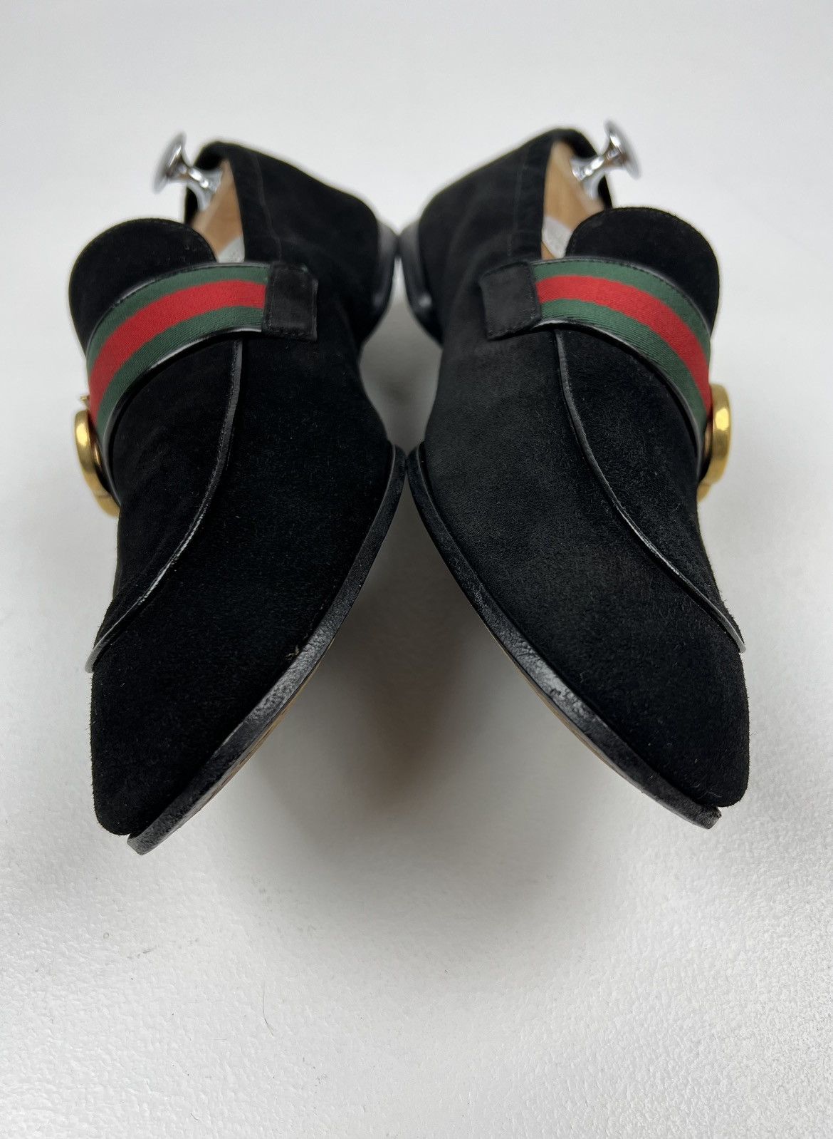 Gucci GUCCI Loafers Suede Shoes GG Buckle Web Stripe Black Men’s Size US 7.5 / EU 40-41 - 8 Thumbnail