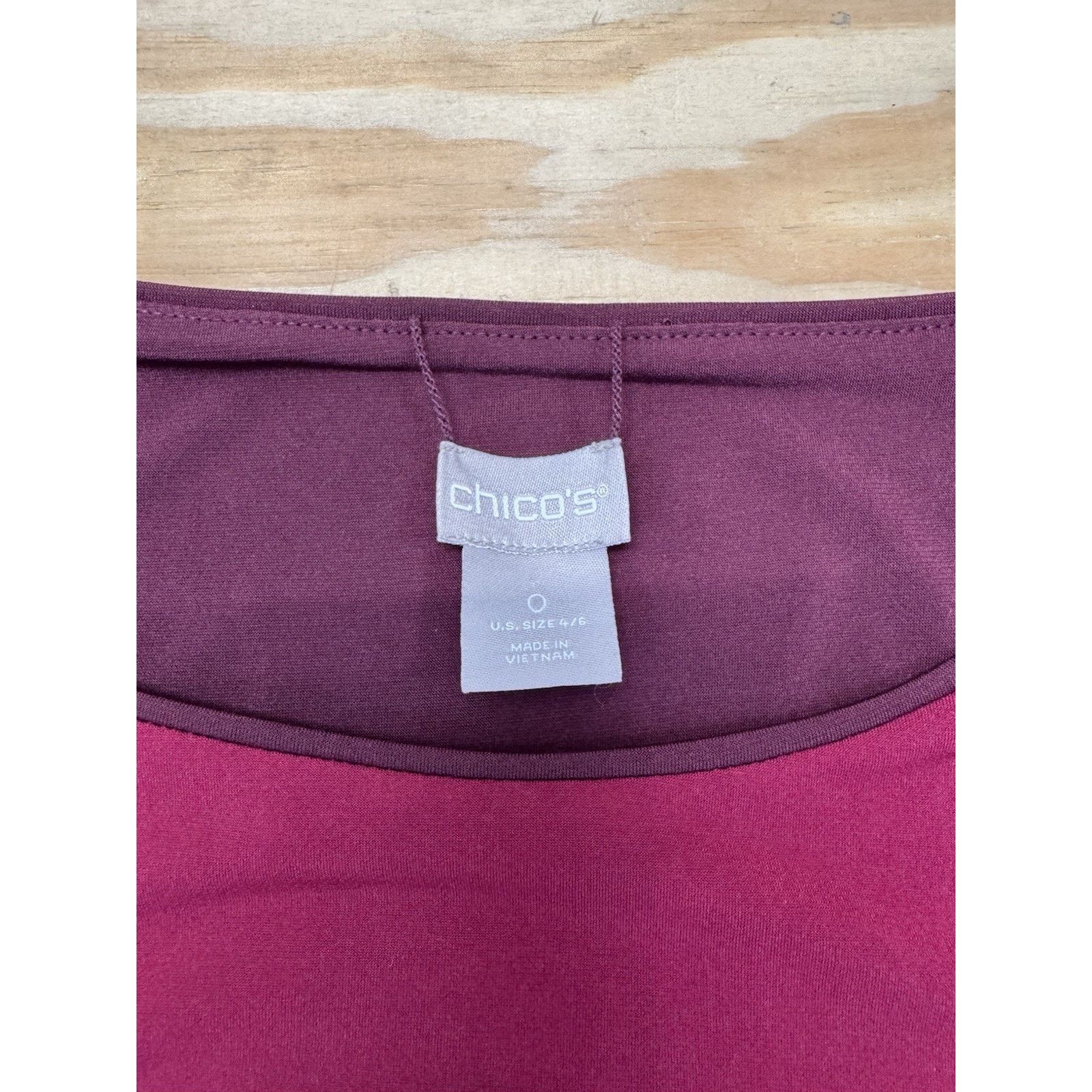 Chicos CHICOS Womens Polyester Elastane Shift Dress Maroon Size 0/S Size S / US 4 / IT 40 - 6 Thumbnail
