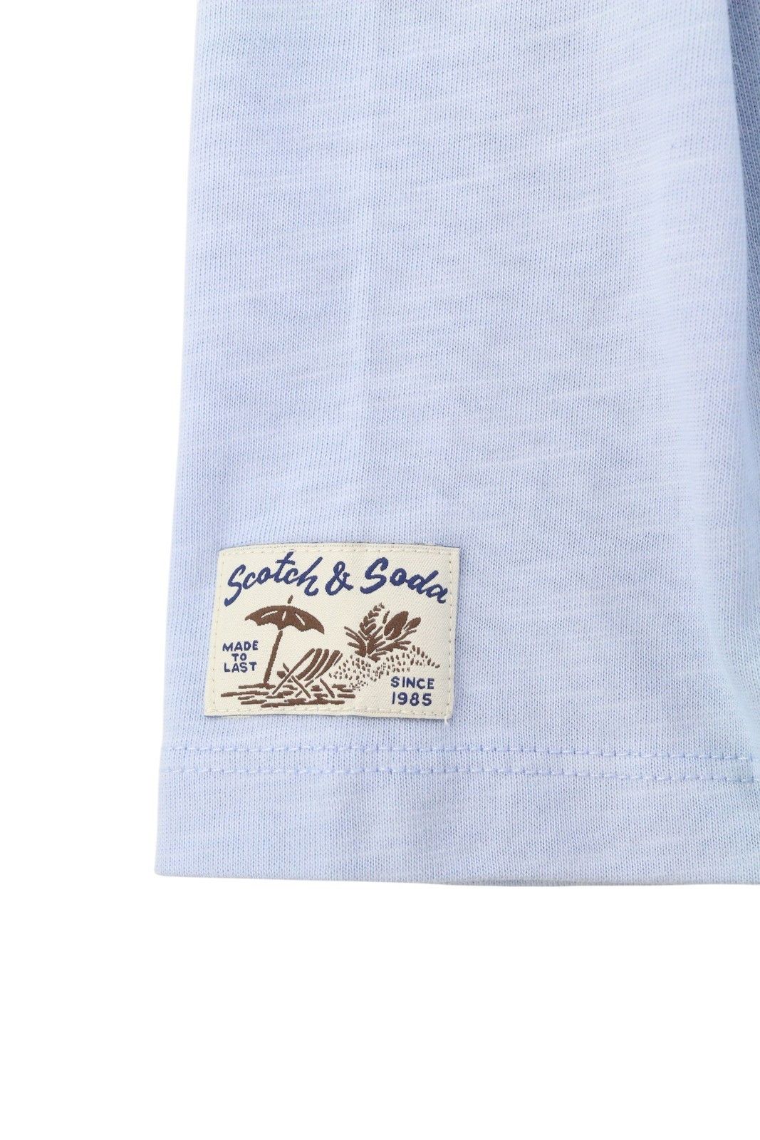 Scotch & Soda M Blue Melange Cotton Embroidered T-Shirt 88587 Size US M / EU 48-50 / 2 - 6 Thumbnail