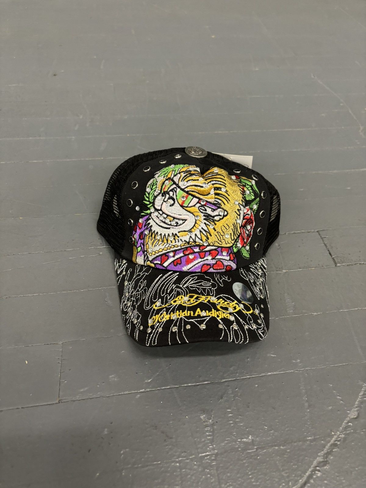 Ed Hardy Y2K Ed Hardy hat vintage black tattoo goth skater Size ONE SIZE - 1 Thumbnail