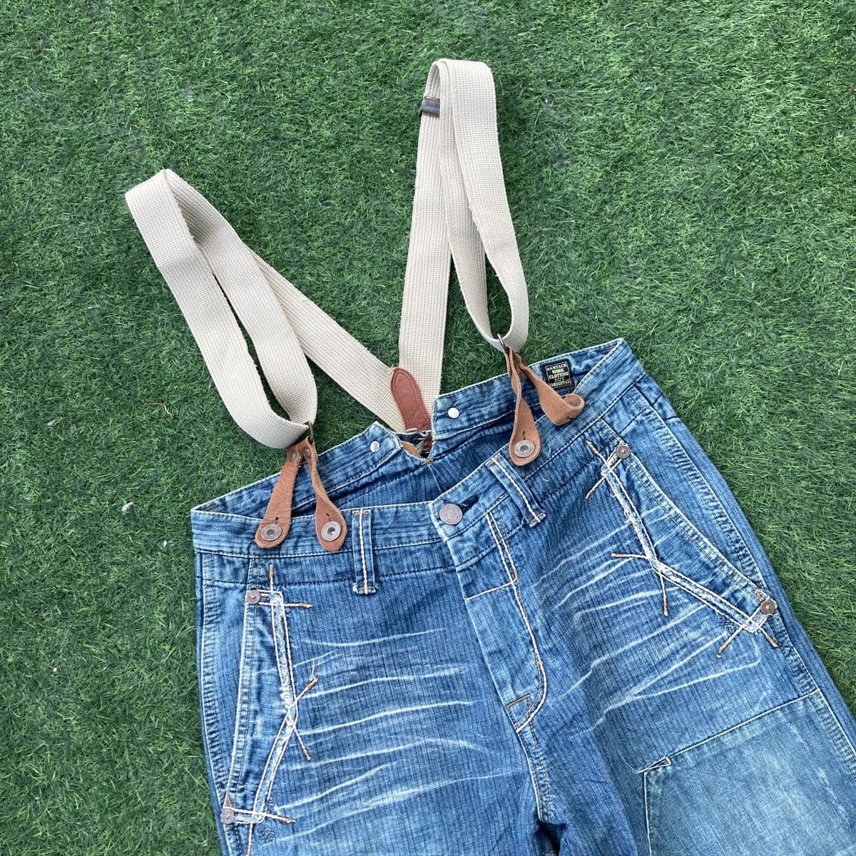 If Six Was Nine DISTRESSED BARTACK DOUBLE KNEE JEANS Size US 33 - 3 Thumbnail