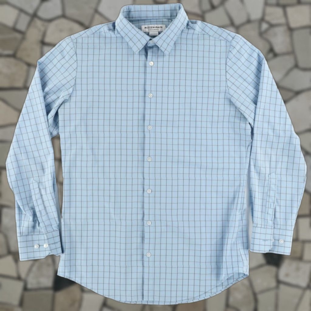 Mizzen+Main Mizzen + Main Performance Trim High Stretch Button Up Shirt Blue Men's L Shirt Size US L / EU 52-54 / 3 - 1 Thumbnail