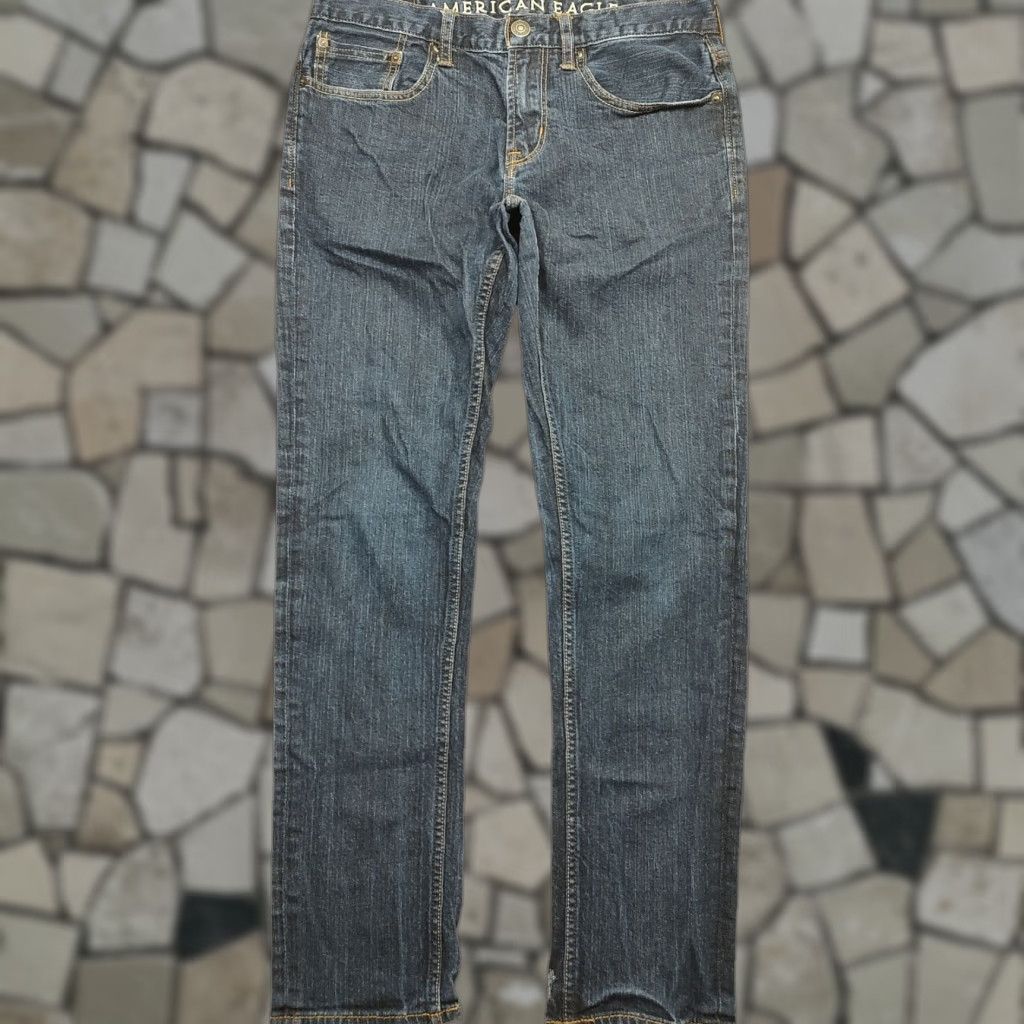 American Eagle Outfitters American Eagle Jeans Mens 31x30 Dark Blue Denim Slim Skinny Measurements Size US 31 - 1 Thumbnail
