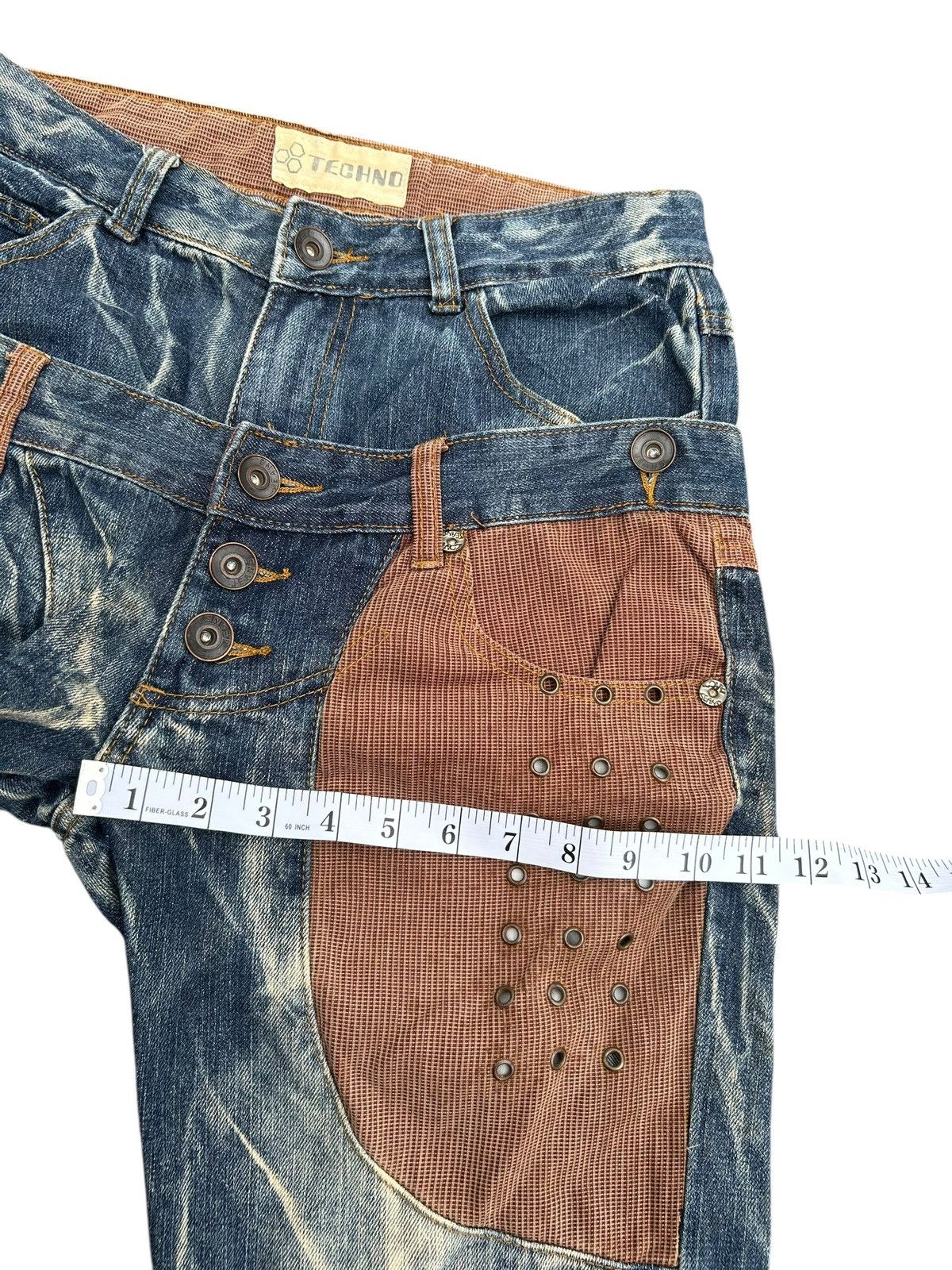 Kapital Double Waist Japanese Punk Bondage Distressed Denim Jeans Size US 30 / EU 46 - 15 Thumbnail