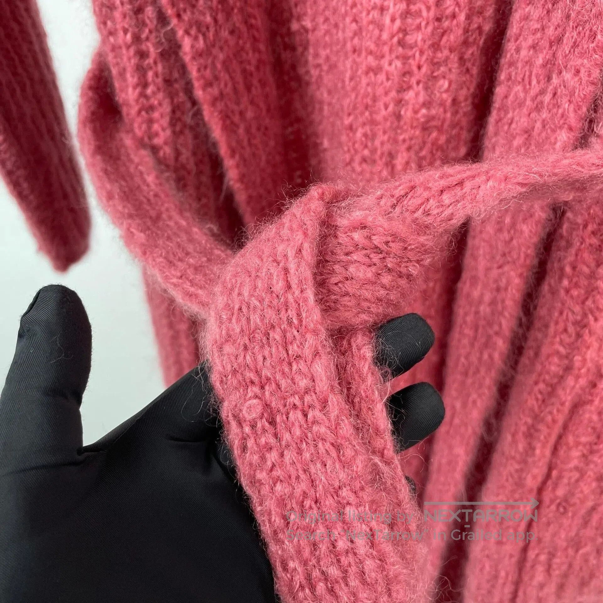 Max Mara MaxMara Pink Mohair Long Knit Coat. Size M / US 6-8 / IT 42-44 - 5 Thumbnail