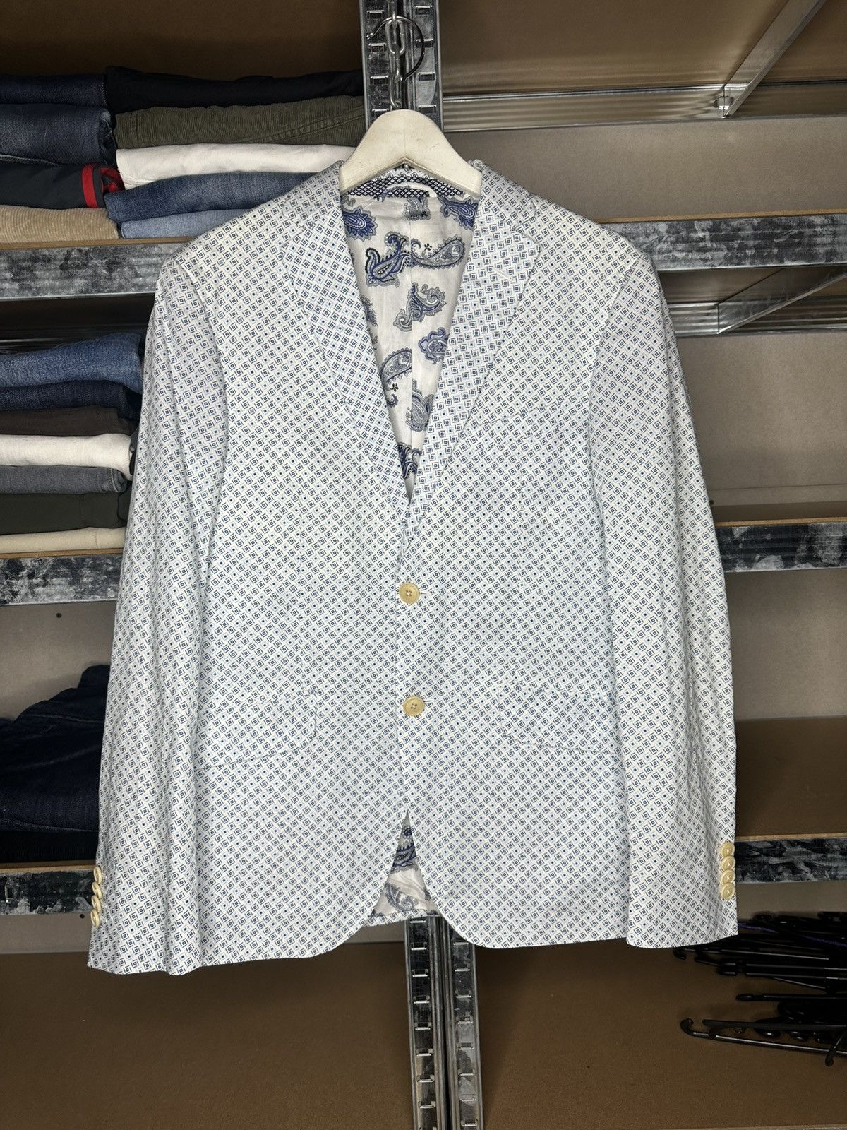 Etro Etro Superleggera Blazer Jacket 48 IT Geometric Print Size 48R - 1 Thumbnail