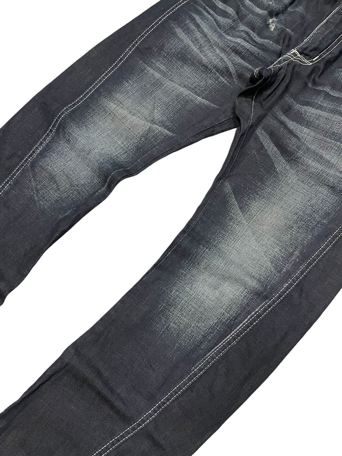 Hysteric Glamour × Japanese Brand × LOWBOX Back Number Japan Waxed Coated Spiral Cut Jeans Size US 30 / EU 46 - 4 Thumbnail