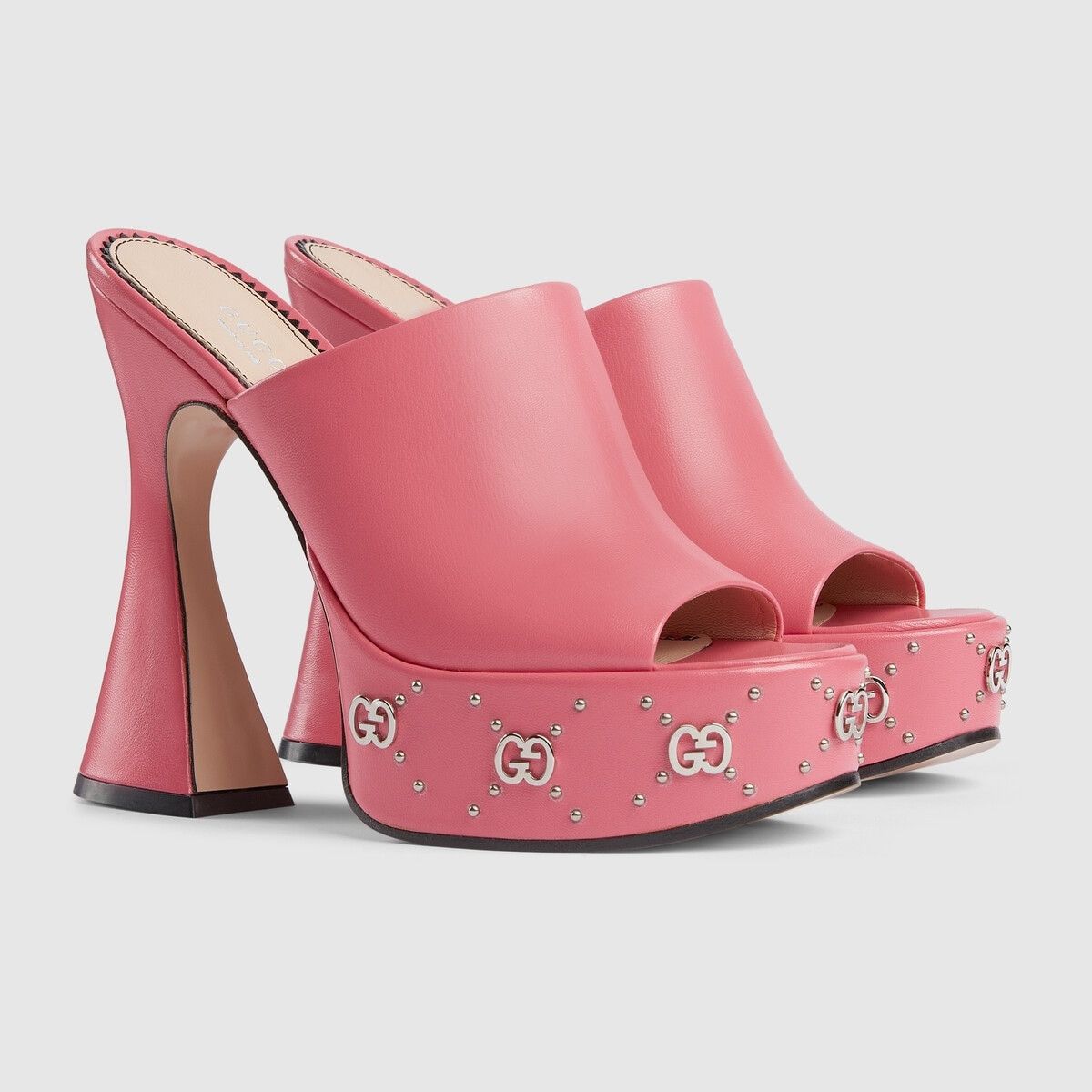 Gucci o1s1wg110125 Platform Slides Sandals in Pink Size US 5 / IT 35 - 2 Thumbnail
