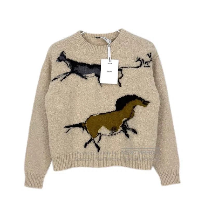 Dior Dior Beige animal pattern cashmere sweater Size XS / US 0-2 / IT 36-38 - 1 Thumbnail