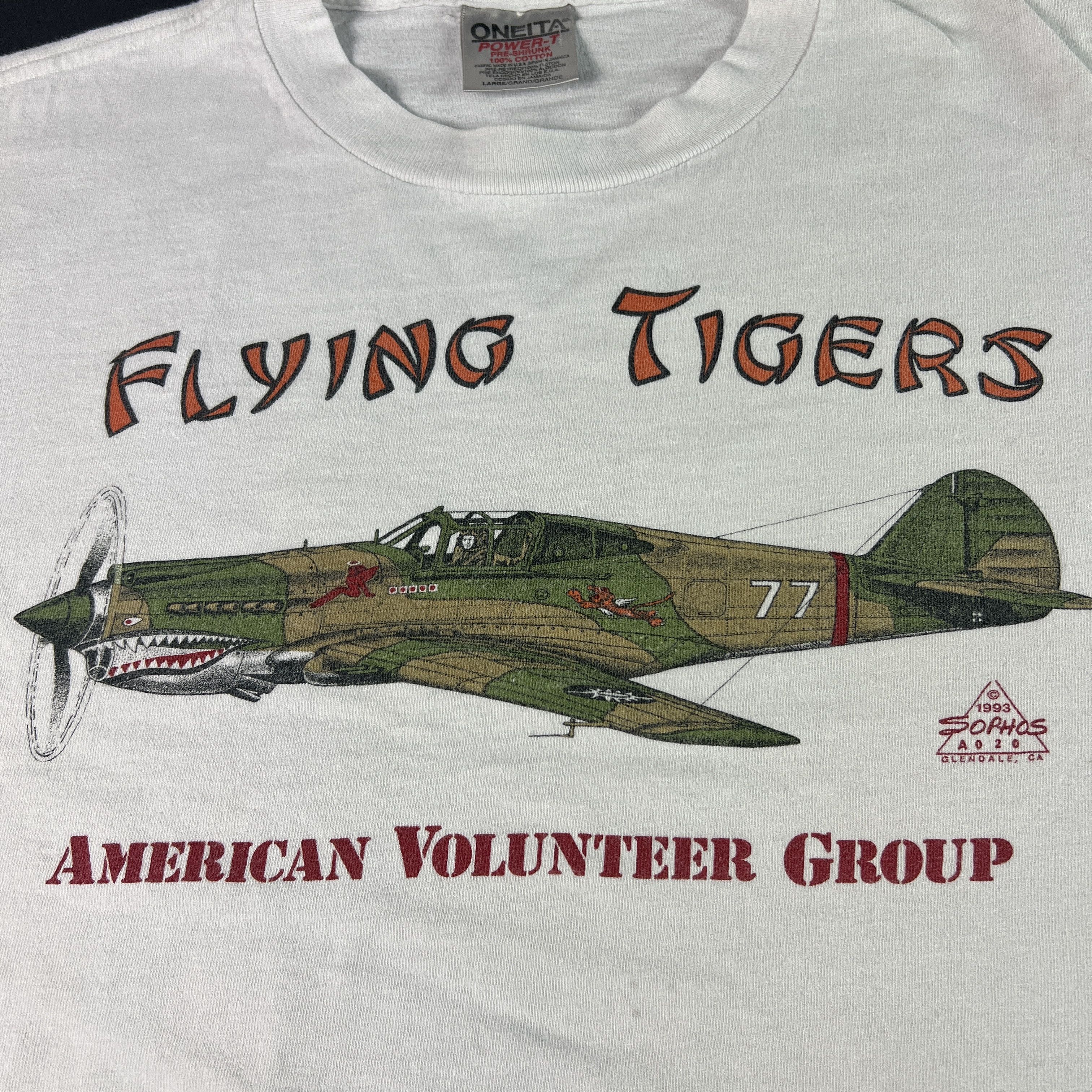 Other VTG 90s Flying Tiger Shirt White Dingy Fighter Plane Tee Size US M / EU 48-50 / 2 - 4 Thumbnail