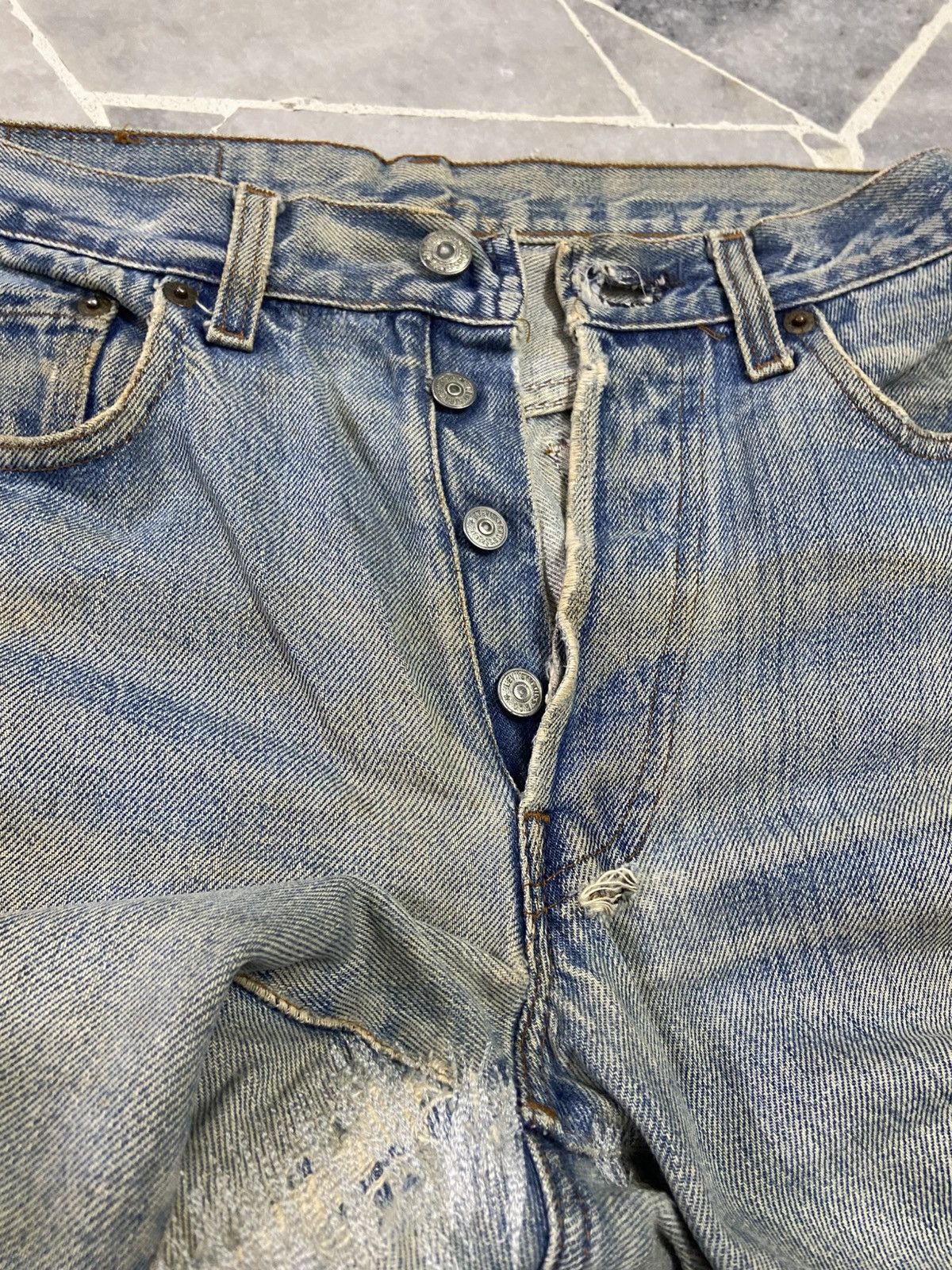 Levi's Vintage 70s Levis 501 Redline Selvedge Jeans Distressed Size US 28 / EU 44 - 8 Thumbnail