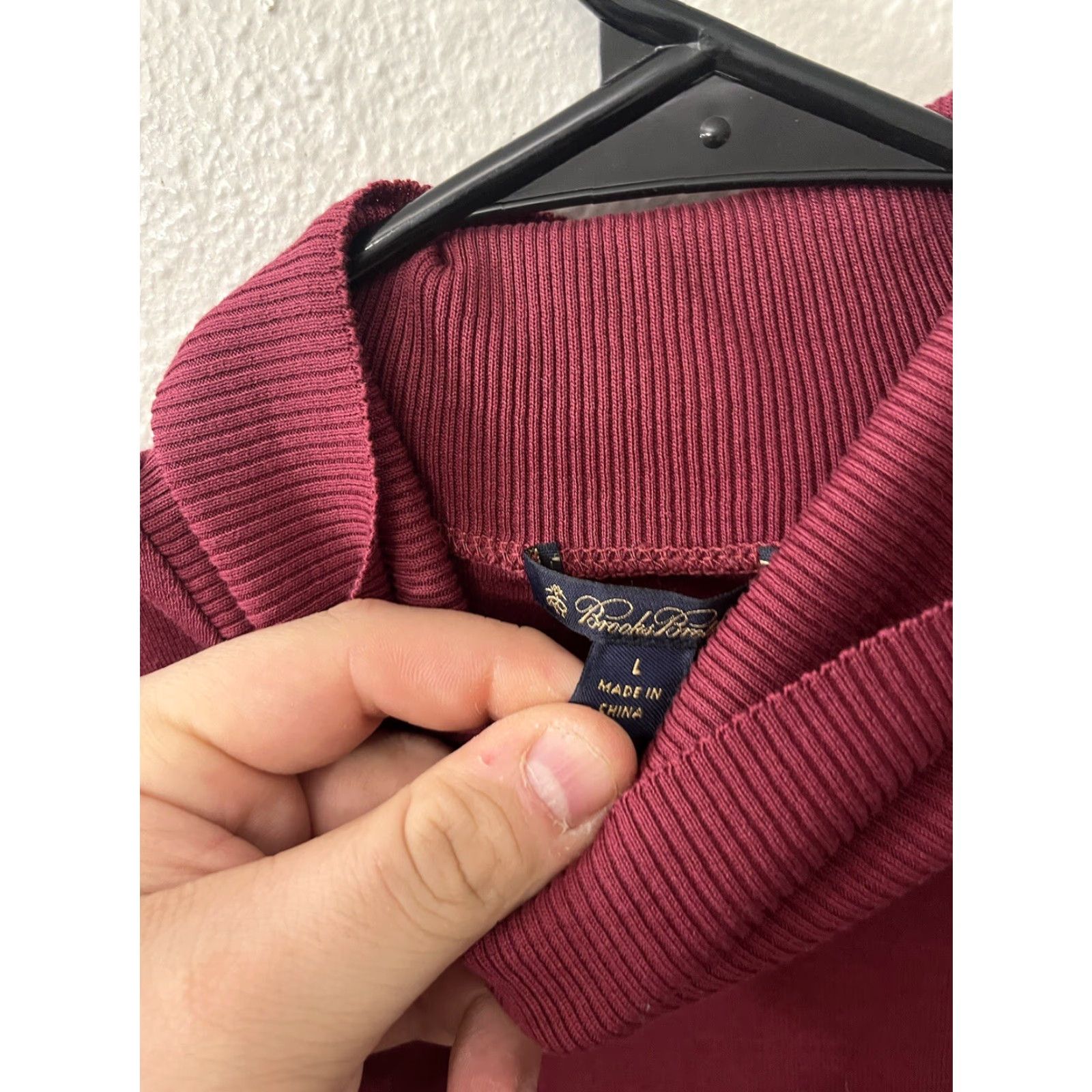 Brooks Brothers Vintage Brooks Brothers Women's Sweater L Turtleneck Cotton Maroon Pullover 90s US Department Size L / US 10 / IT 46 - 2 Thumbnail