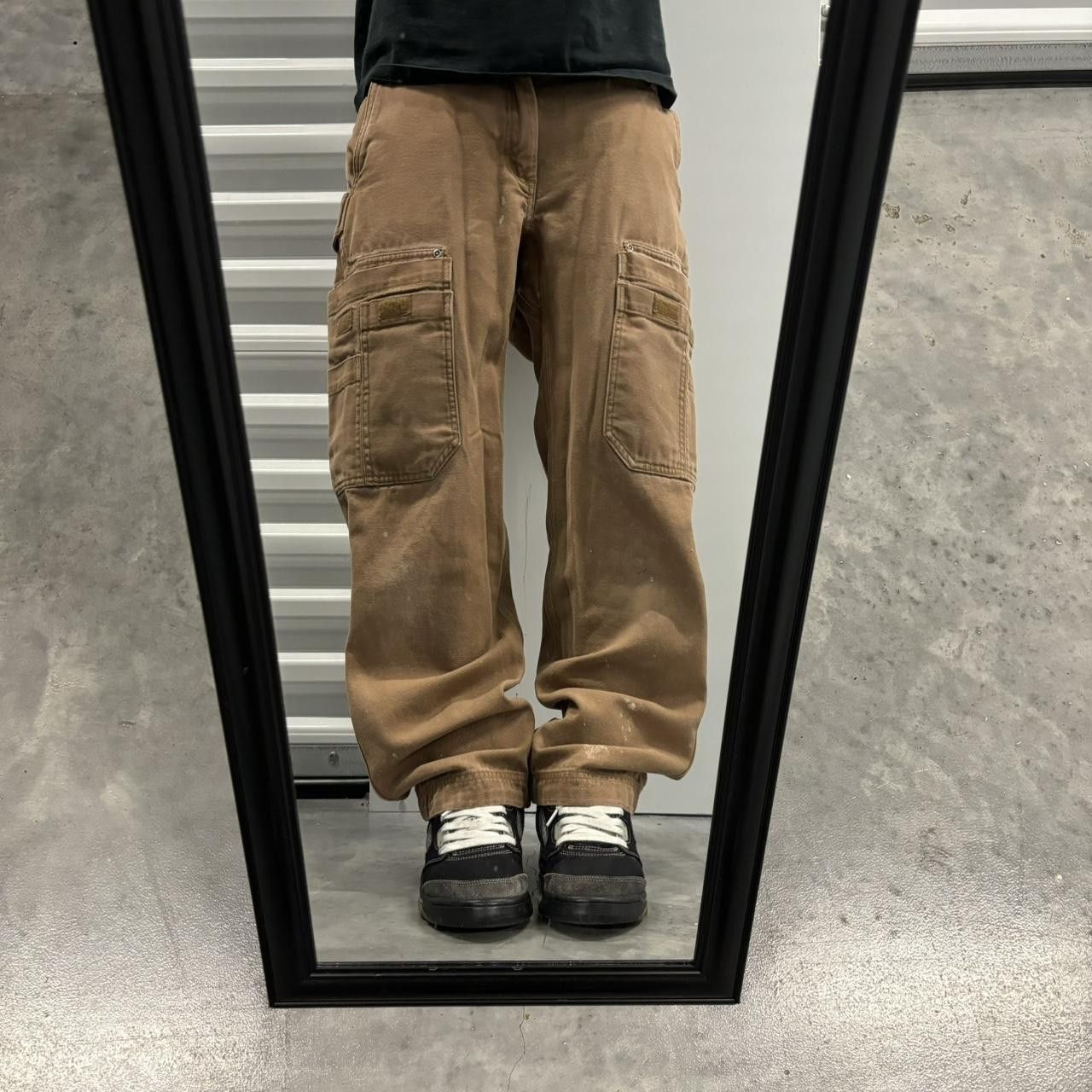 Japanese Brand × Vintage Crazy Vintage Y2K/2000s Tan Skater Workwear Carpenter Cargo Pants! Size US 32 / EU 48 - 1 Thumbnail