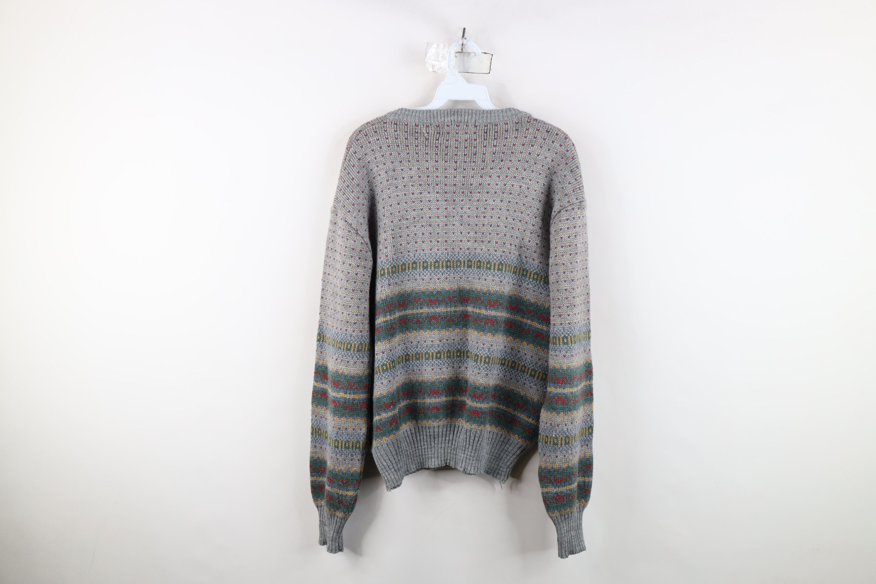 Vintage Vintage 70s Streetwear Rainbow Fair Isle Knit Sweater Size L / US 10 / IT 46 - 11 Thumbnail
