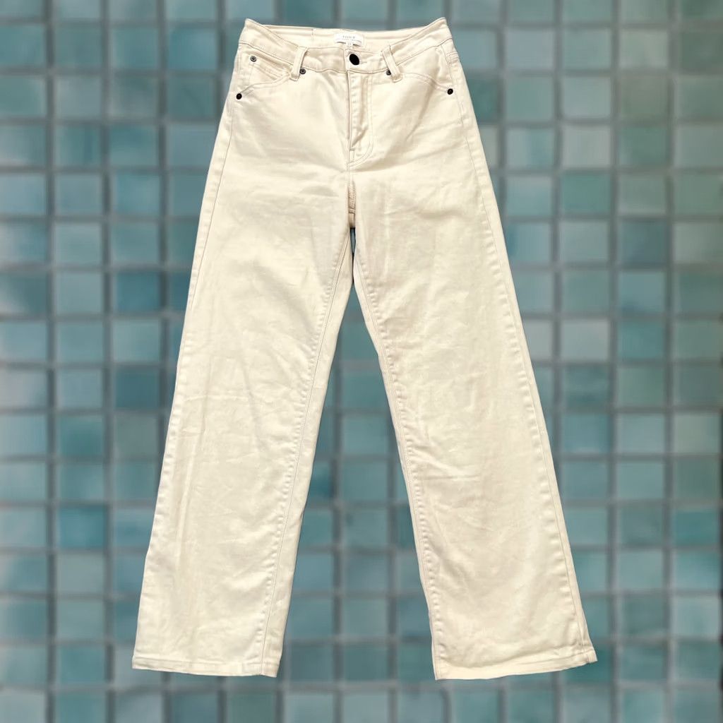 Roark Roark Jeans Womens 25 Beige Straight Leg Denim Cotton Logo Regular Fit Size 42" / US 20 - 1 Thumbnail