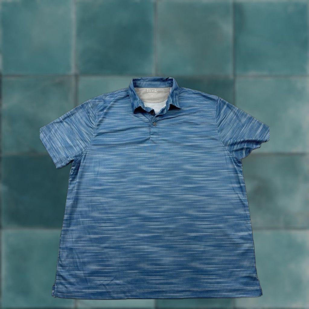 Vintage Etonic Shirt Mens XL Blue Short Sleeve Polo Golf Casual Adult Size US XL / EU 56 / 4 - 1 Thumbnail