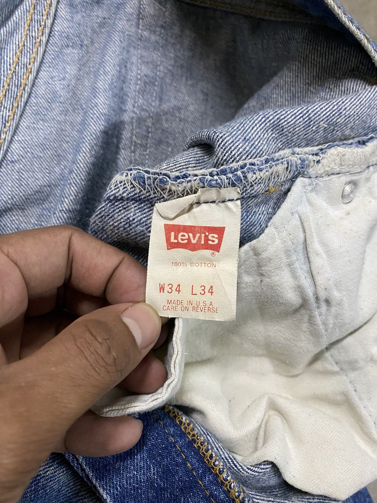 Levi's Vintage 80s Levis 501xx Stone Wash Blue Made in USA @285 Size US 32 / EU 48 - 8 Thumbnail