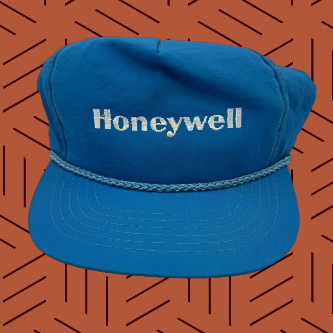 Vintage VINTAGE Honeywell Trucker Hat Men's Adjustable 90s Neon Blue Nylon Twill Cap Summer Fall Spring Winter Size ONE SIZE - 1 Thumbnail