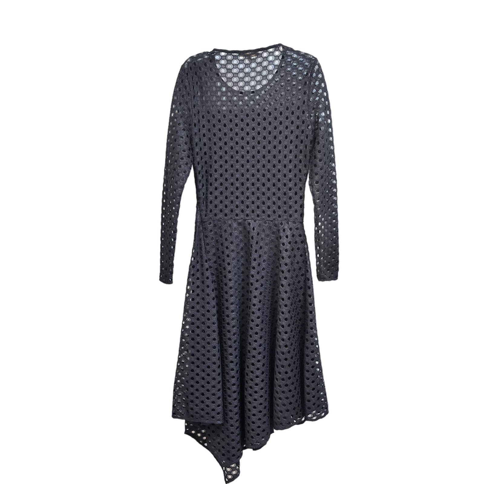 Maje Maje Rana Black Eyelet Lace Semi Sheer Midi Dress Size XS / US 0-2 / IT 36-38 - 8 Thumbnail